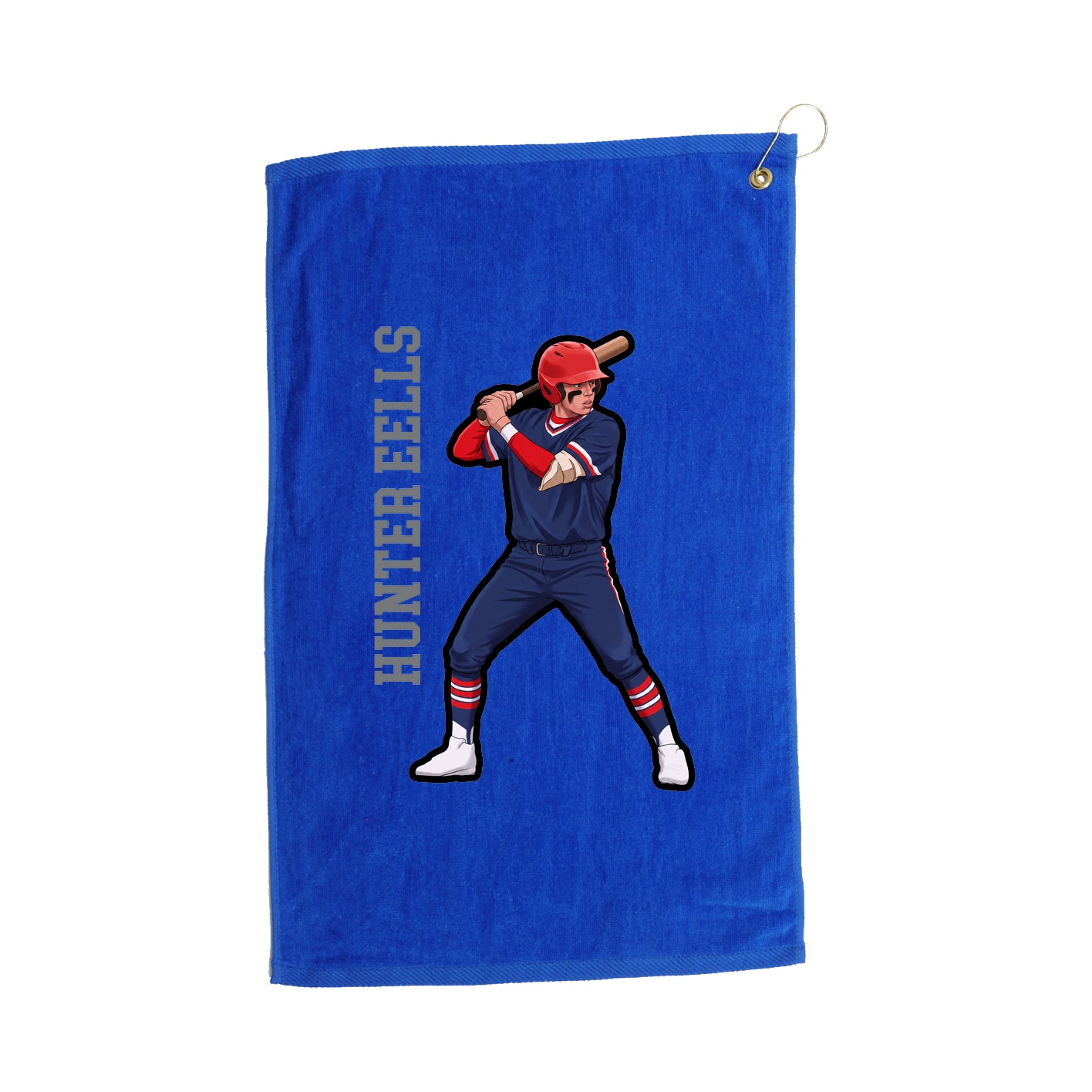 Golf Towel — Name Vertical in Royal