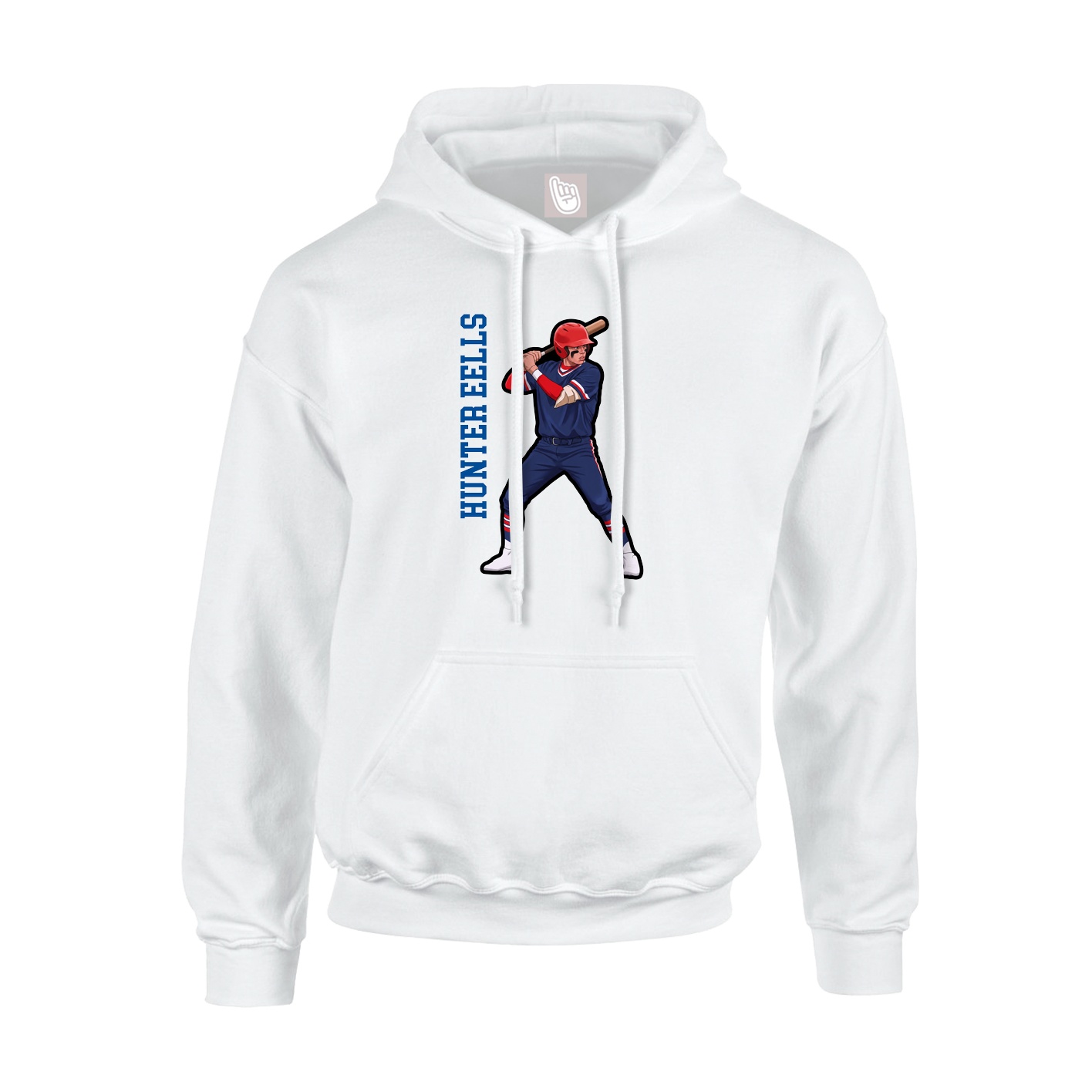 Hoodie — Name Vertical in White