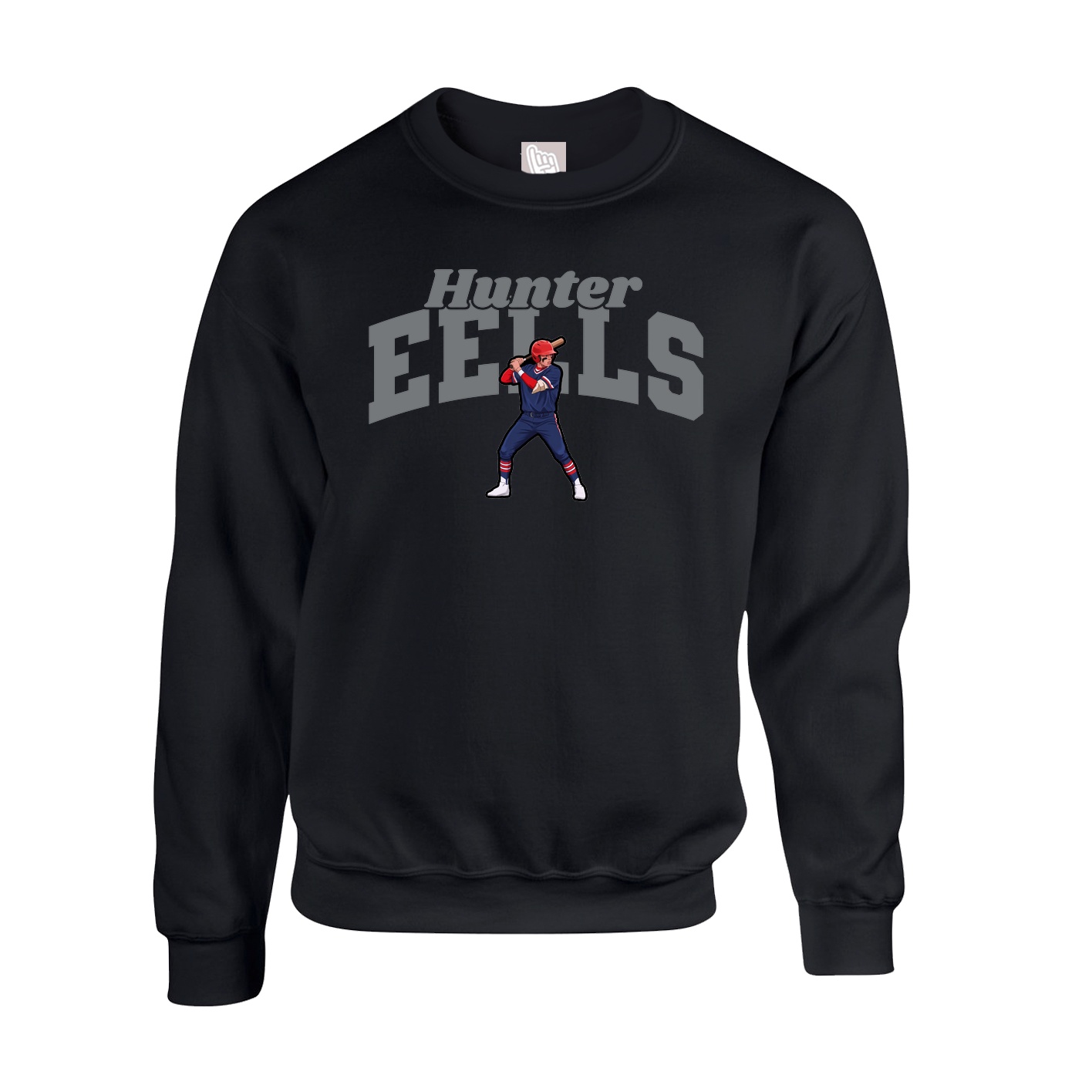 Fleece Crew — Signature Arch in Black