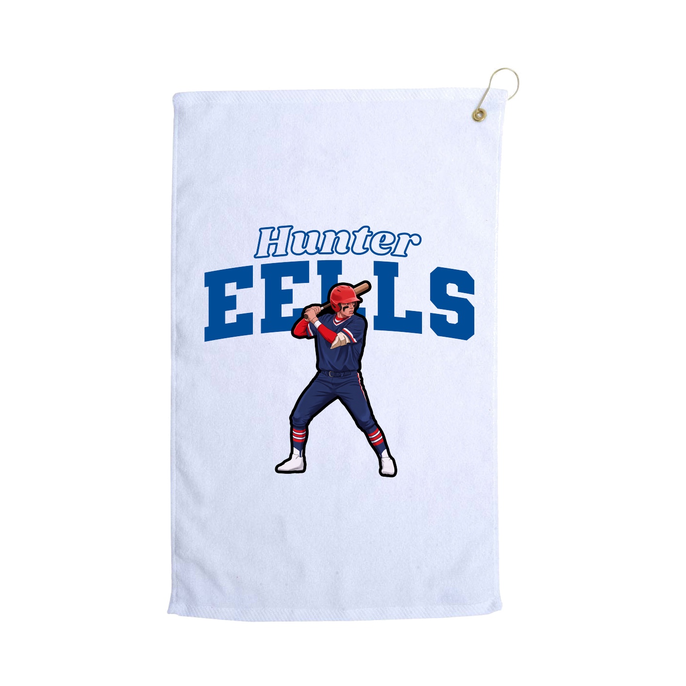 Golf Towel — Name Arch in White