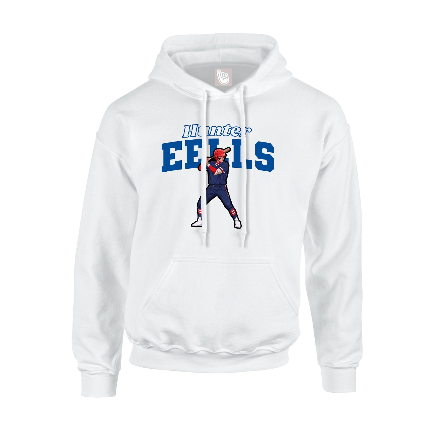 Youth Hoodie — Name Arch in White