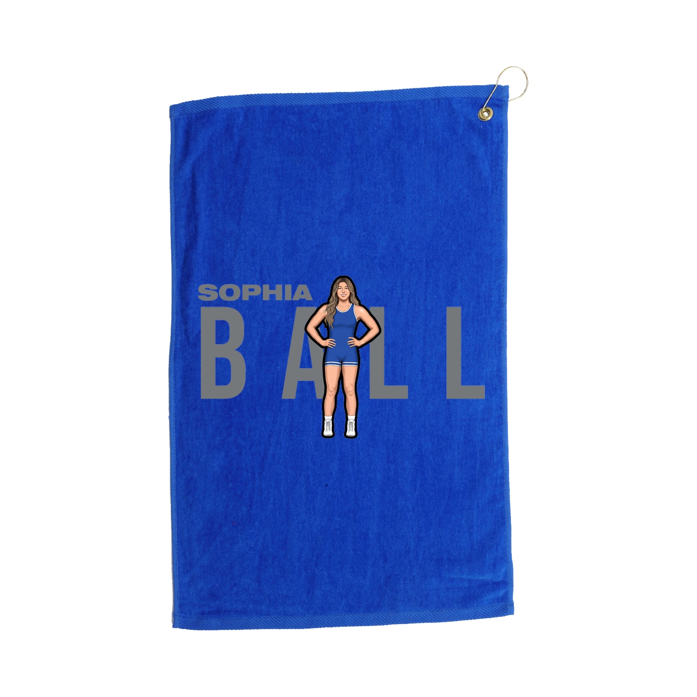 Golf Towel — Player Name in Royal