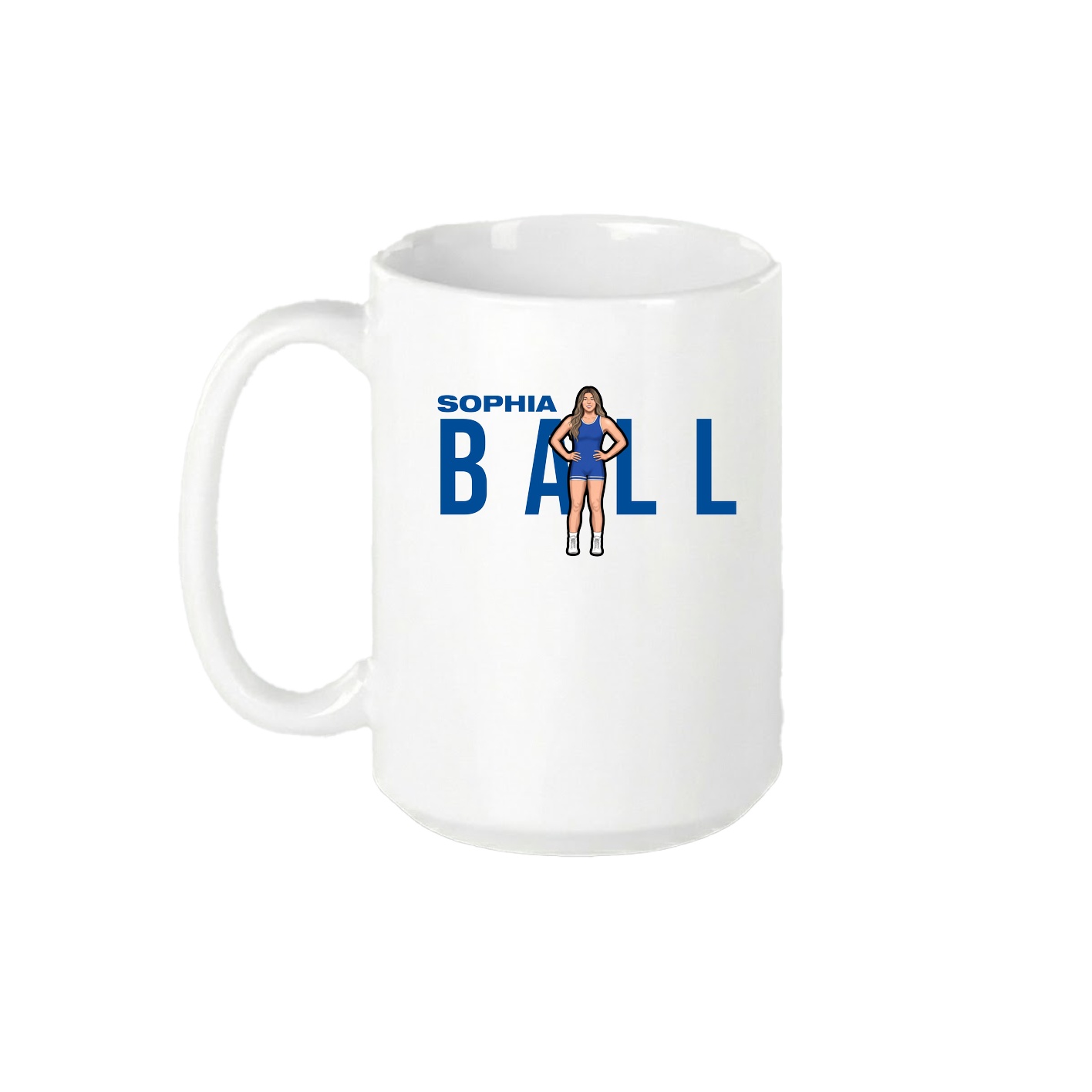 15oz Coffee Mug — Player Name in White