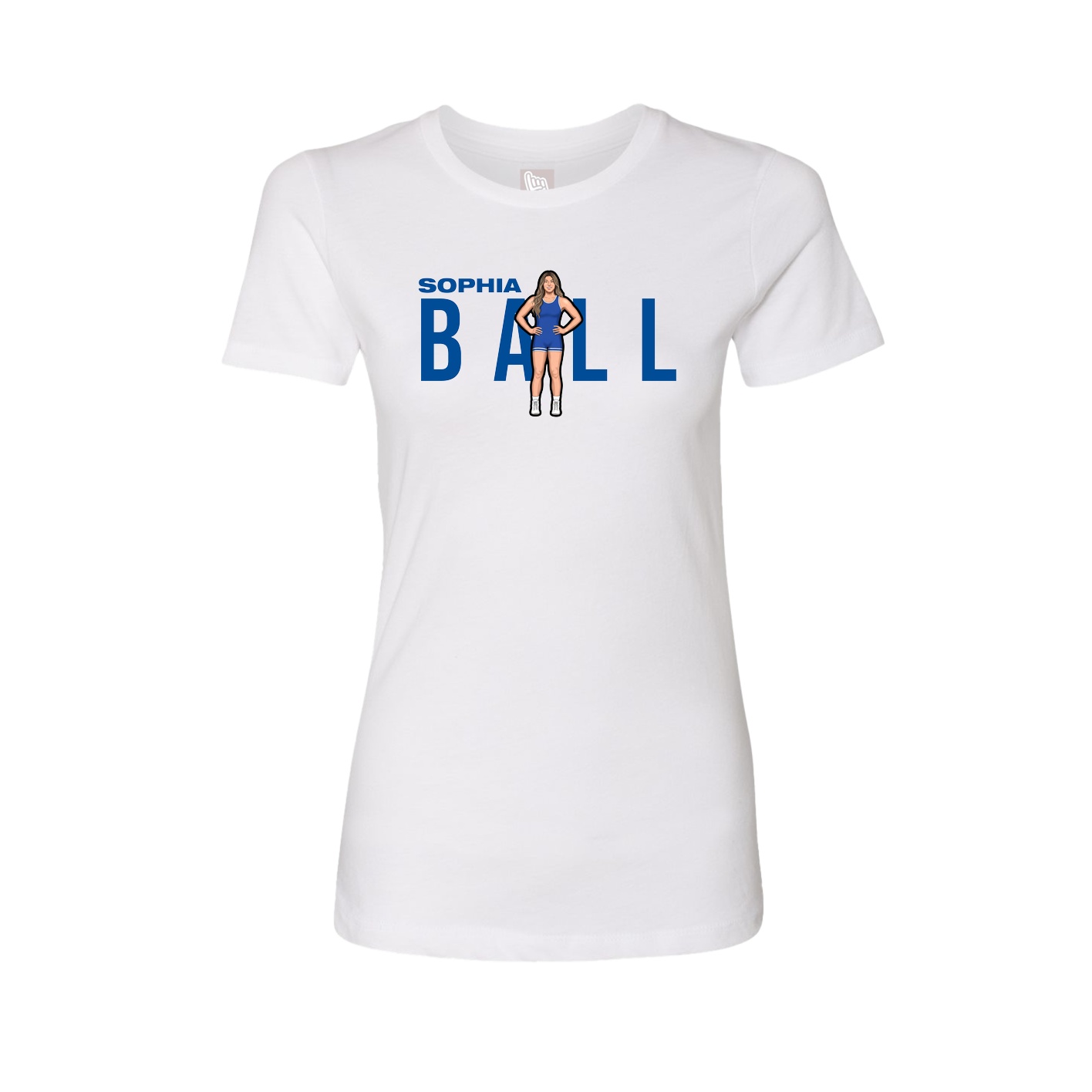 Fitted Women's Tee — Player Name in White