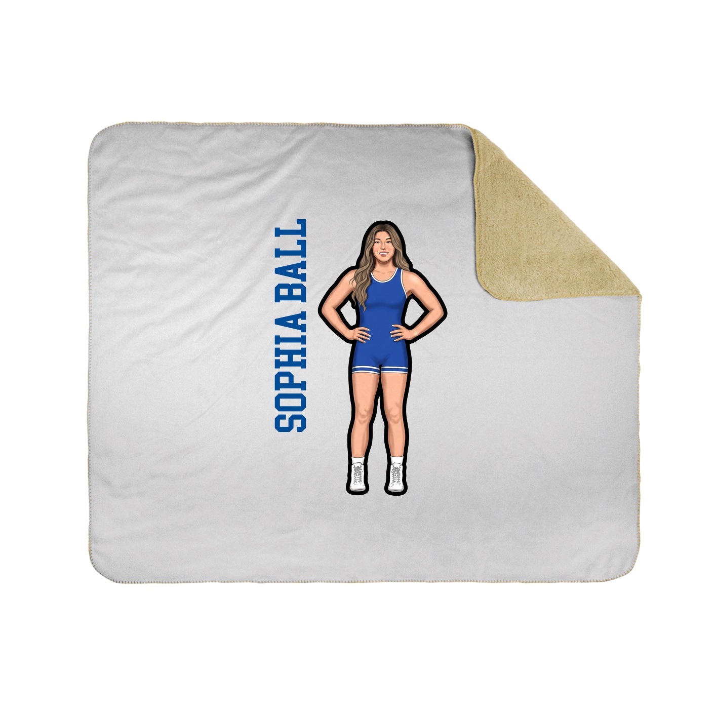 Throw Blanket — Name Vertical in White