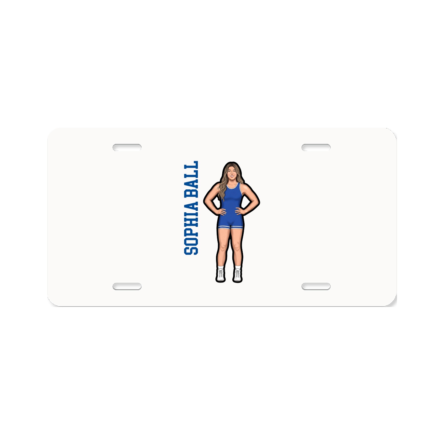 License Plate — Name Vertical in Classic