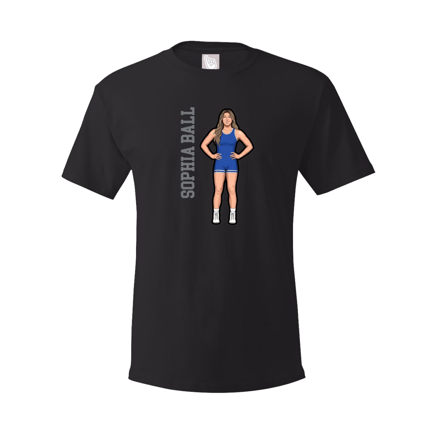 Youth Tee — Name Vertical in Black