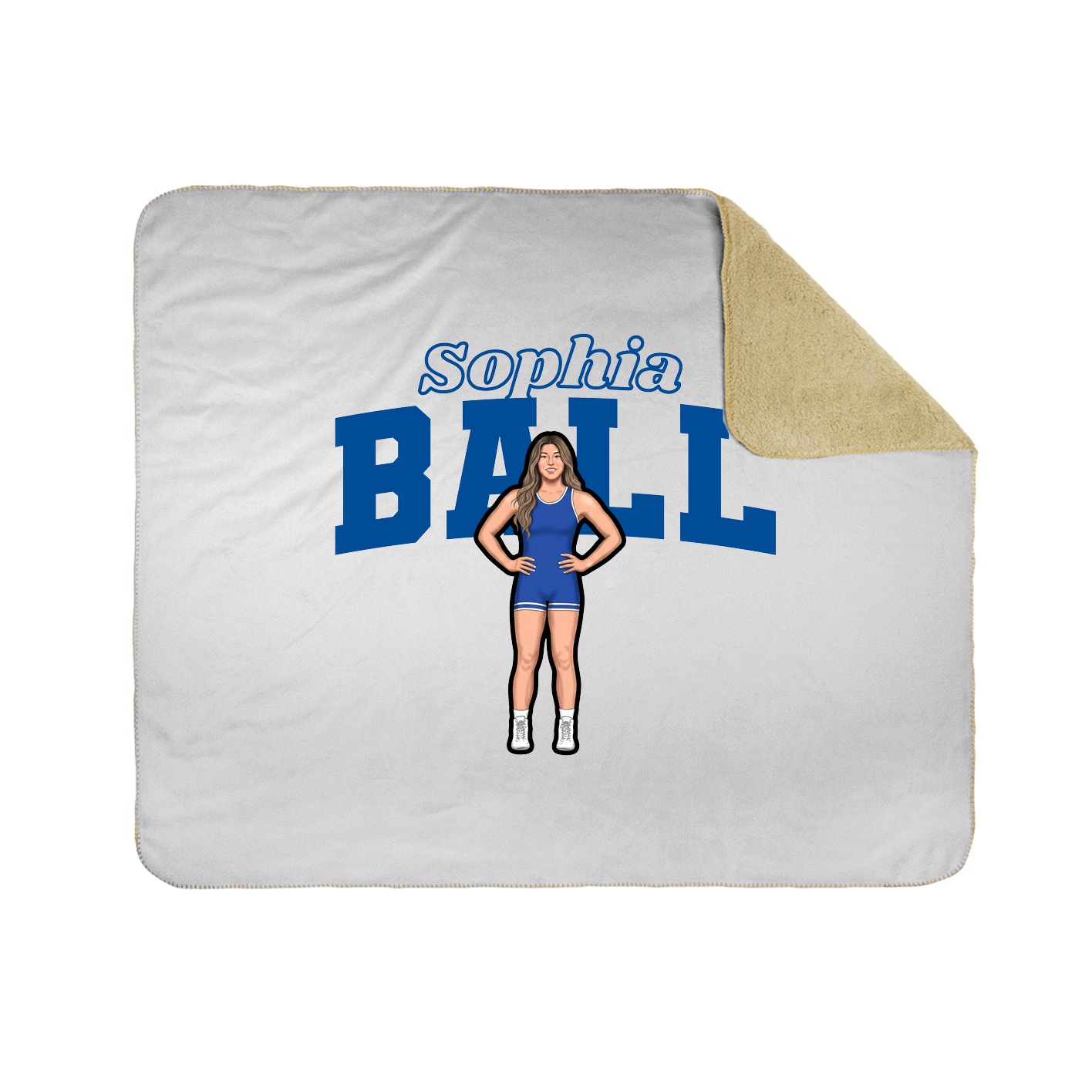 Throw Blanket — Name Arch in White