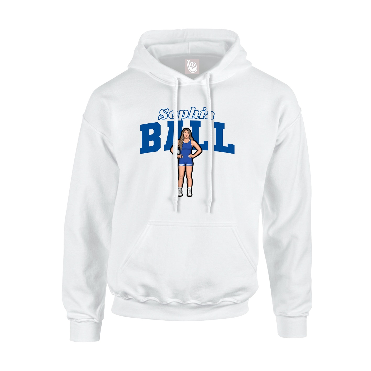 Hoodie — Name Arch in White