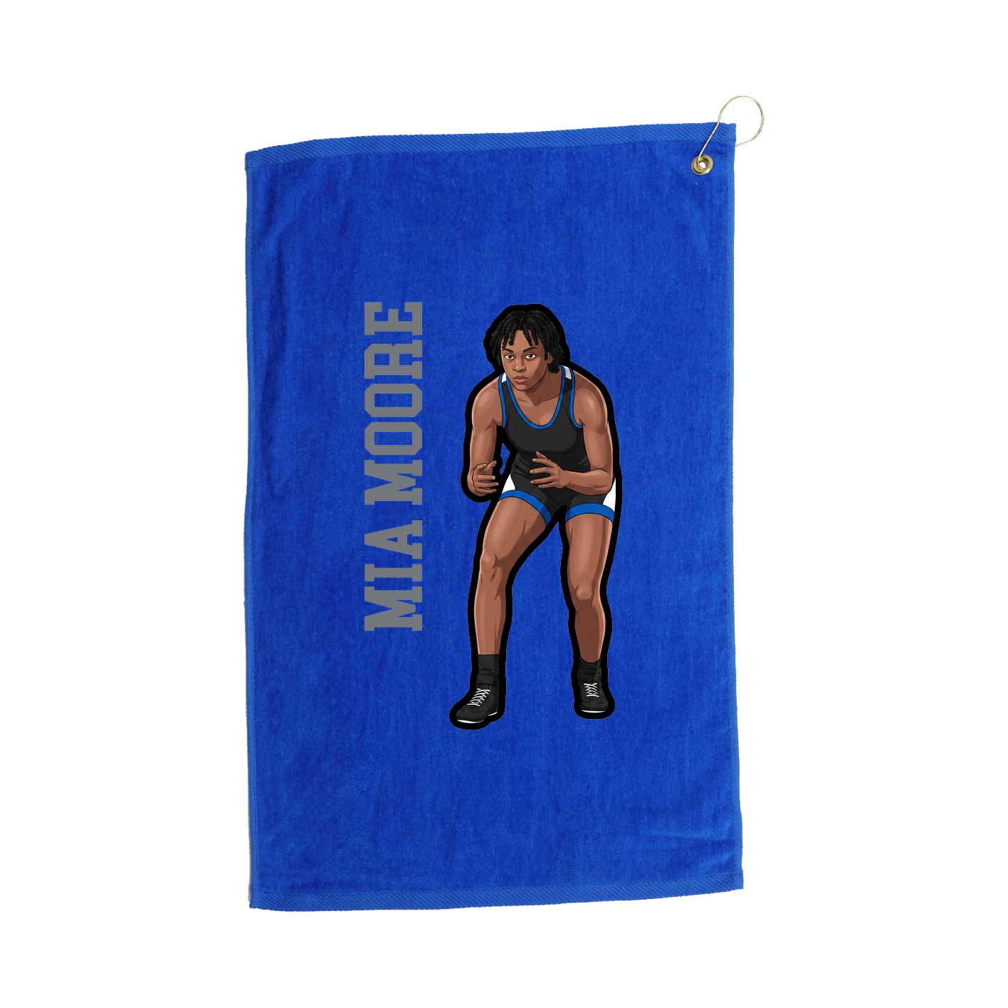 Golf Towel — Name Vertical in Royal