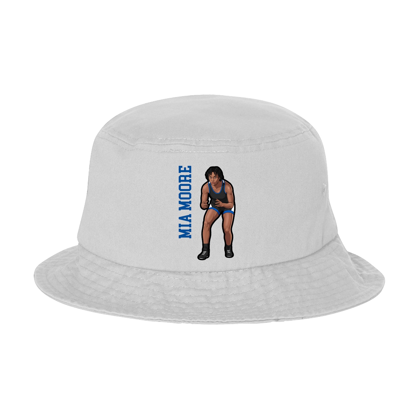 Bucket Cap — Name Vertical in White