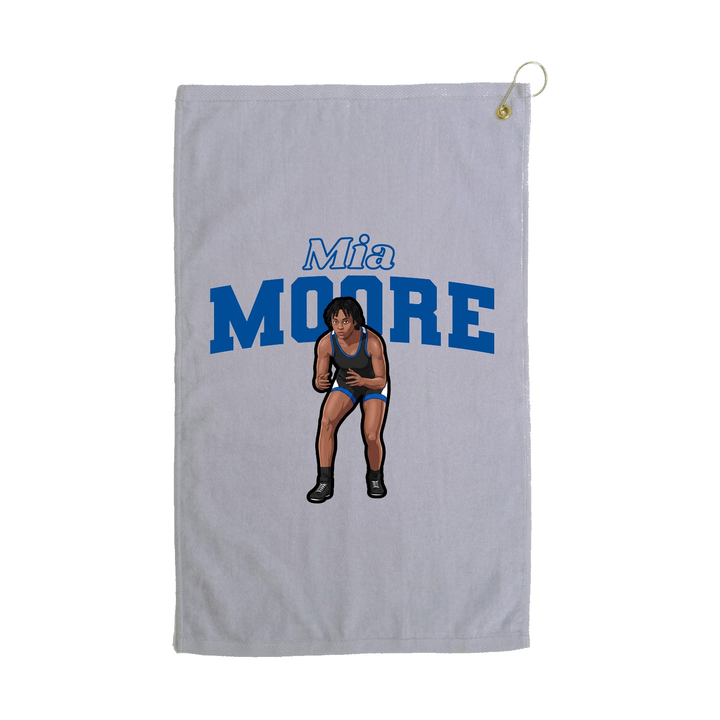 Golf Towel — Name Arch in Grey