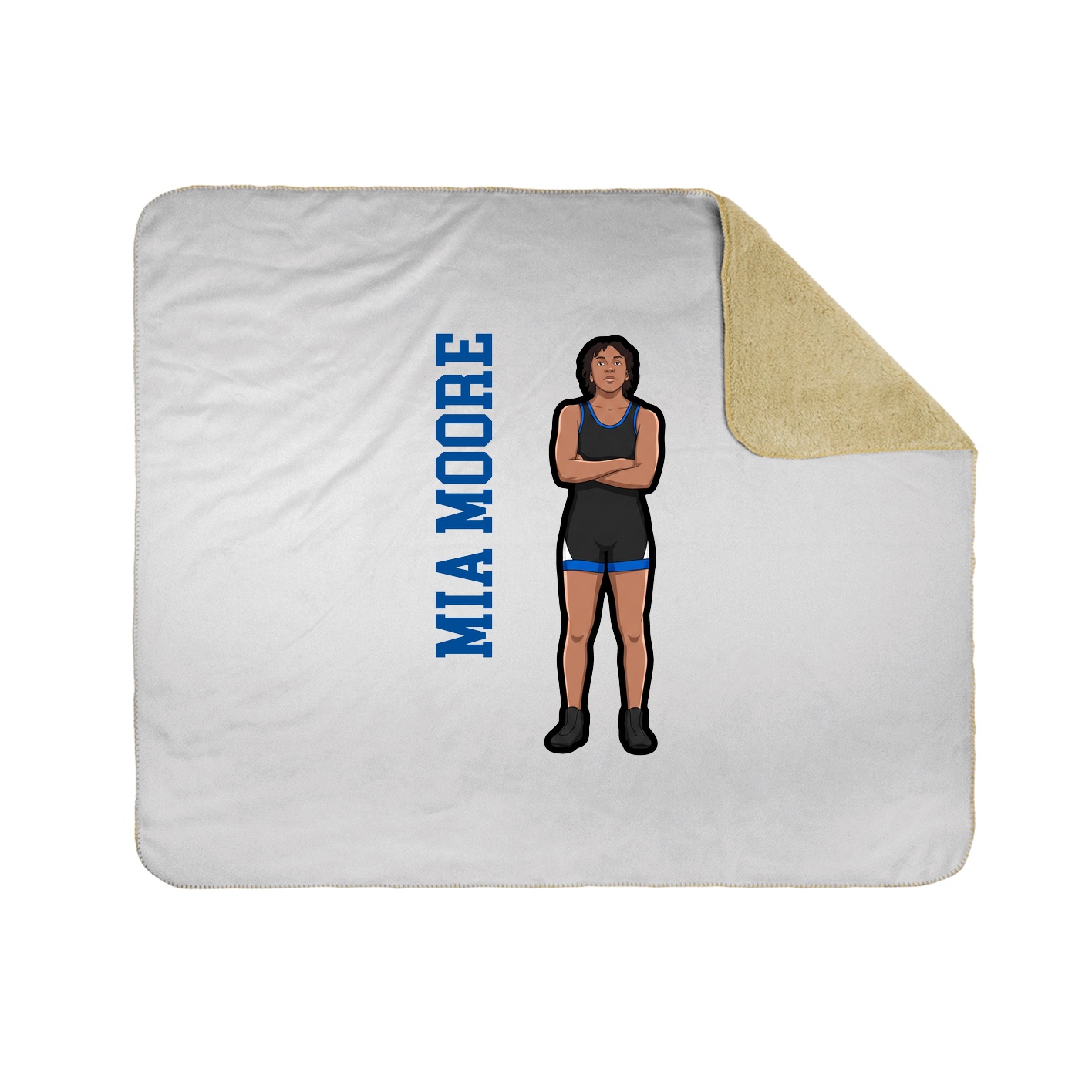 Throw Blanket — Name Vertical in White