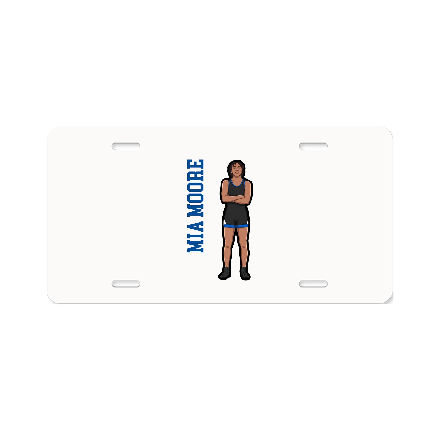 License Plate — Name Vertical in Classic