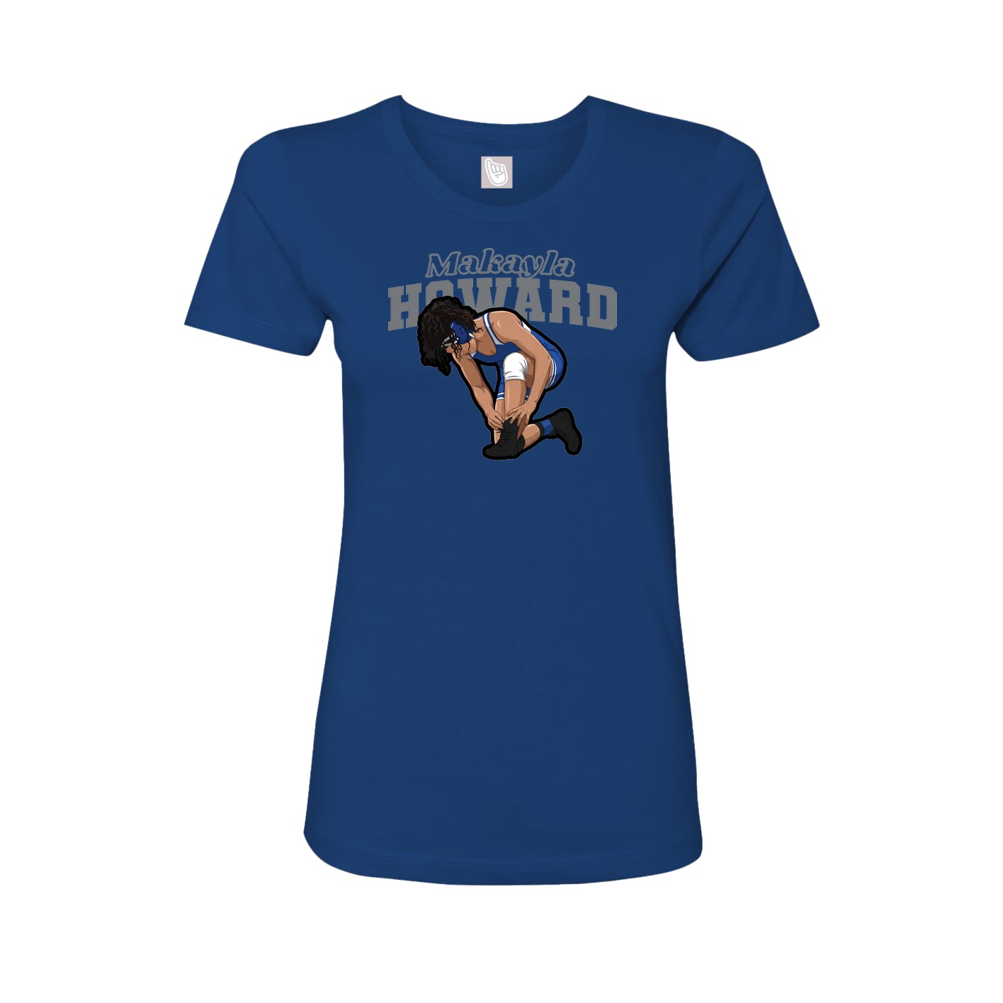 Fitted Women's Tee — Name Arch in Royal