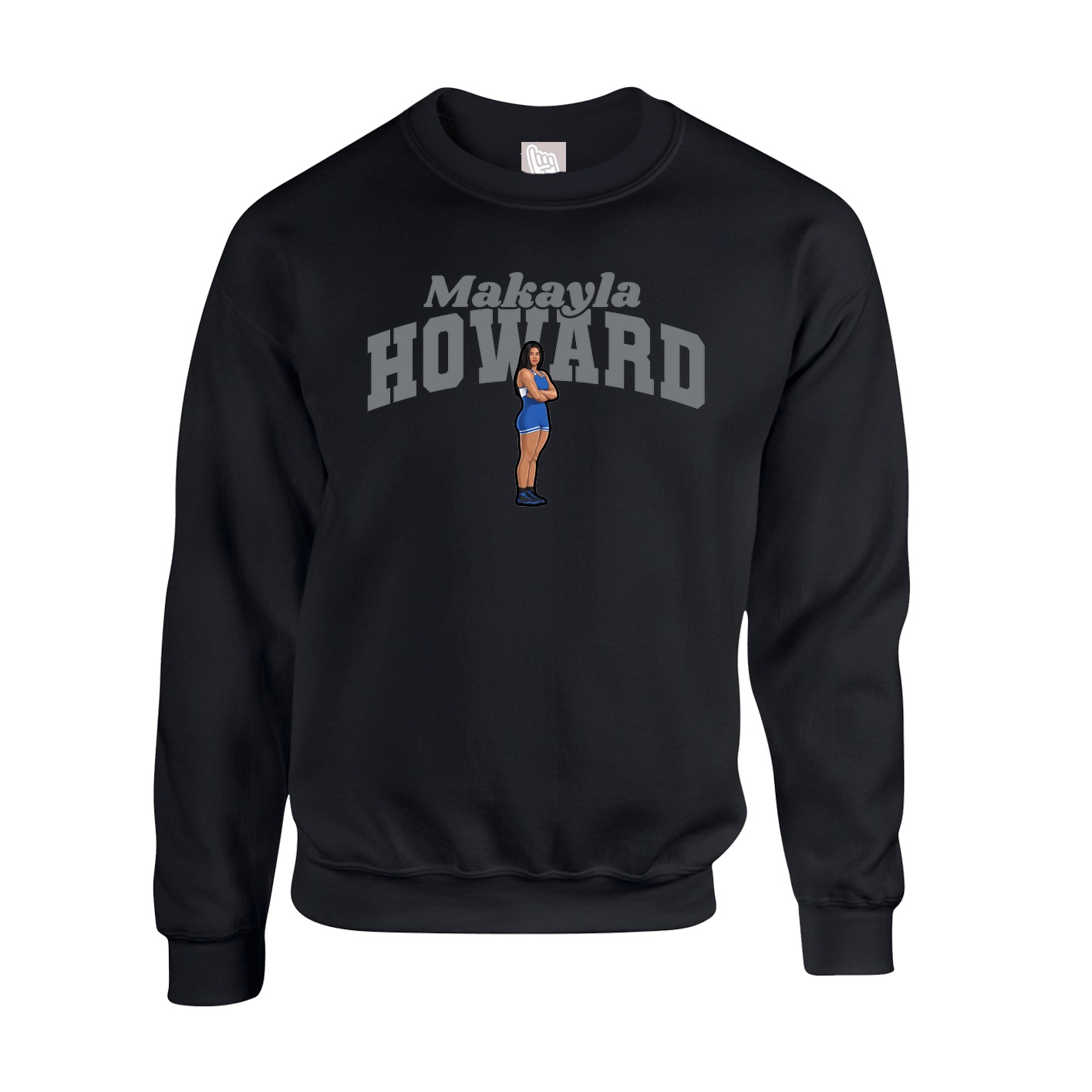 Fleece Crew — Signature Arch in Black
