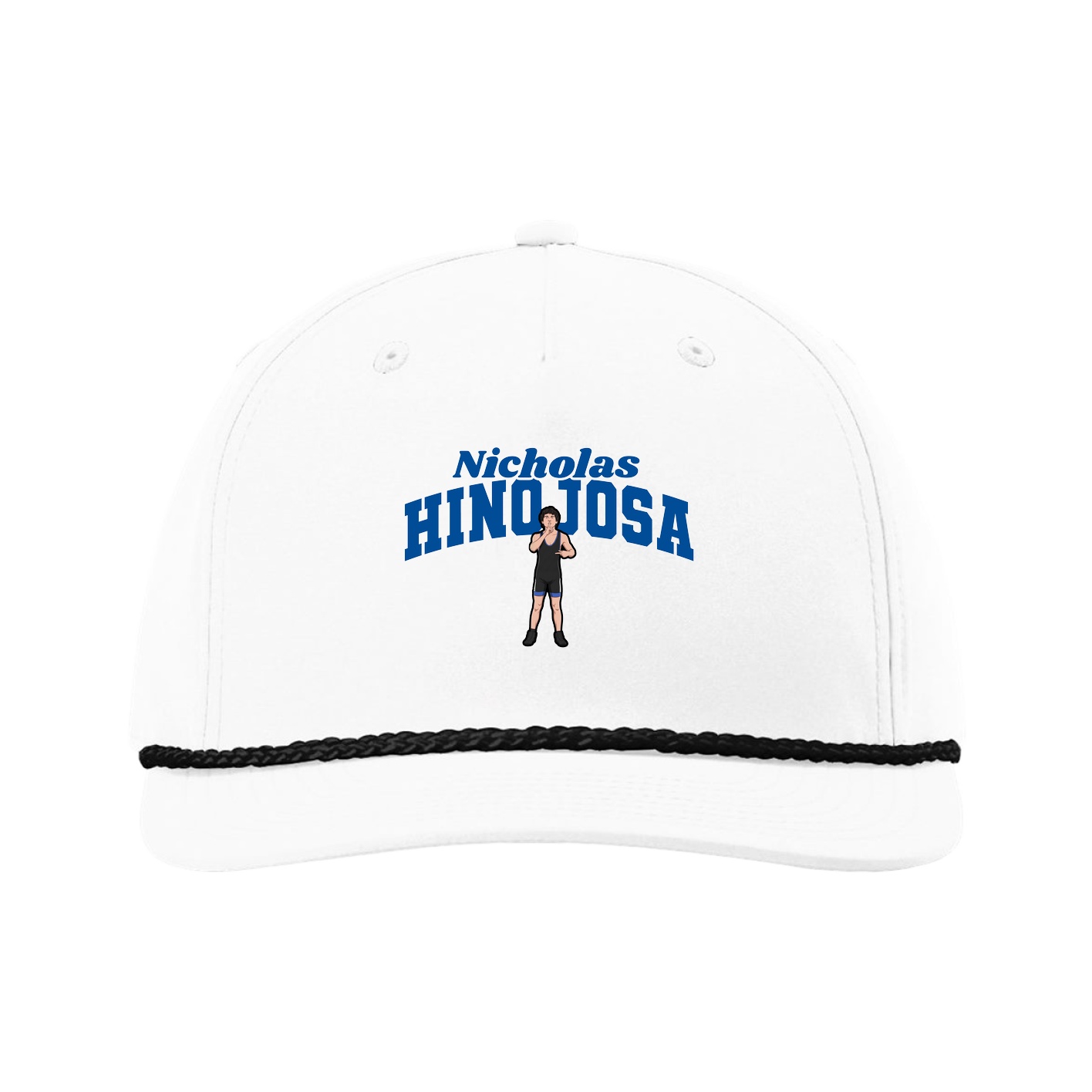 Five-Panel Classic Rope Cap — Signature Arch in White