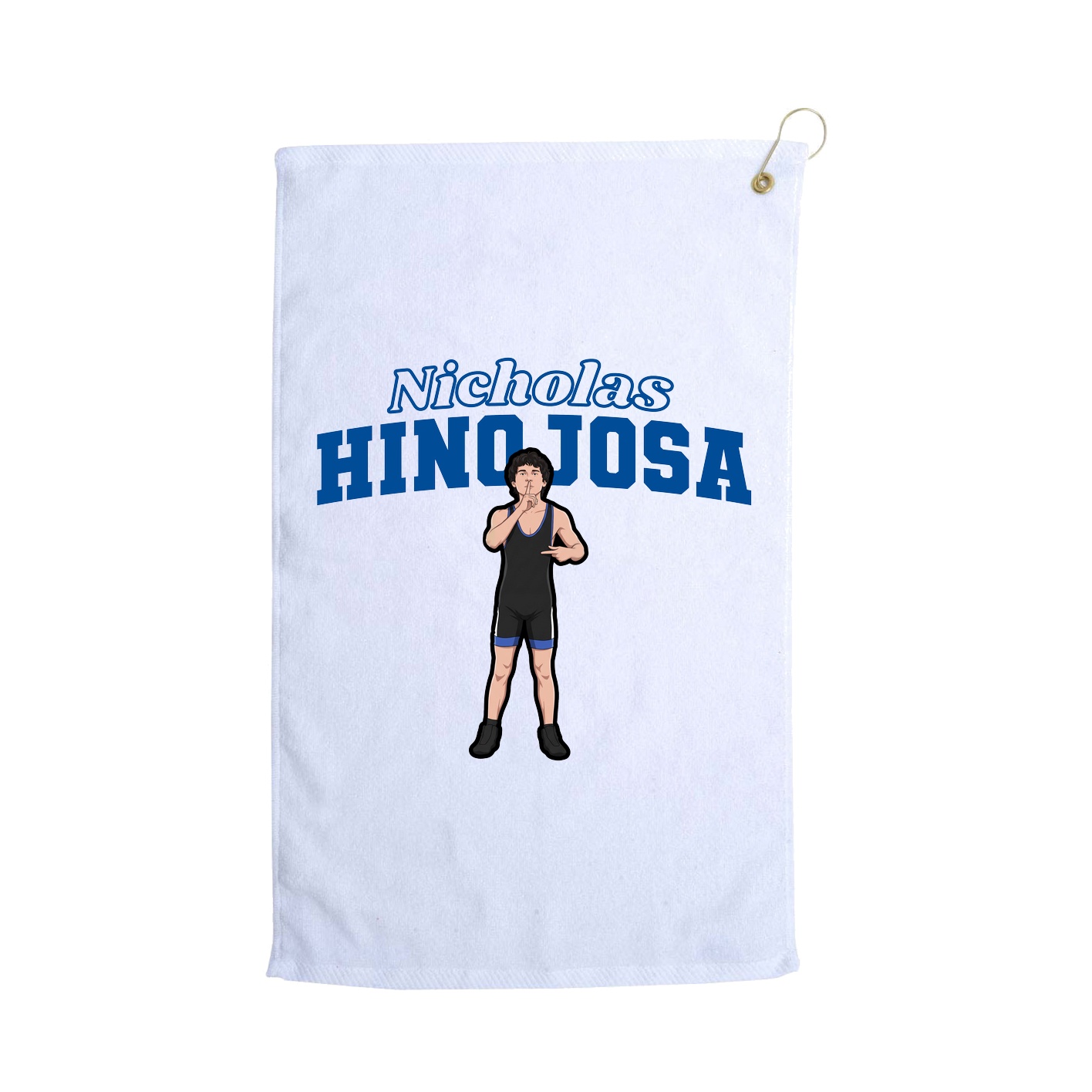 Golf Towel — Name Arch in White