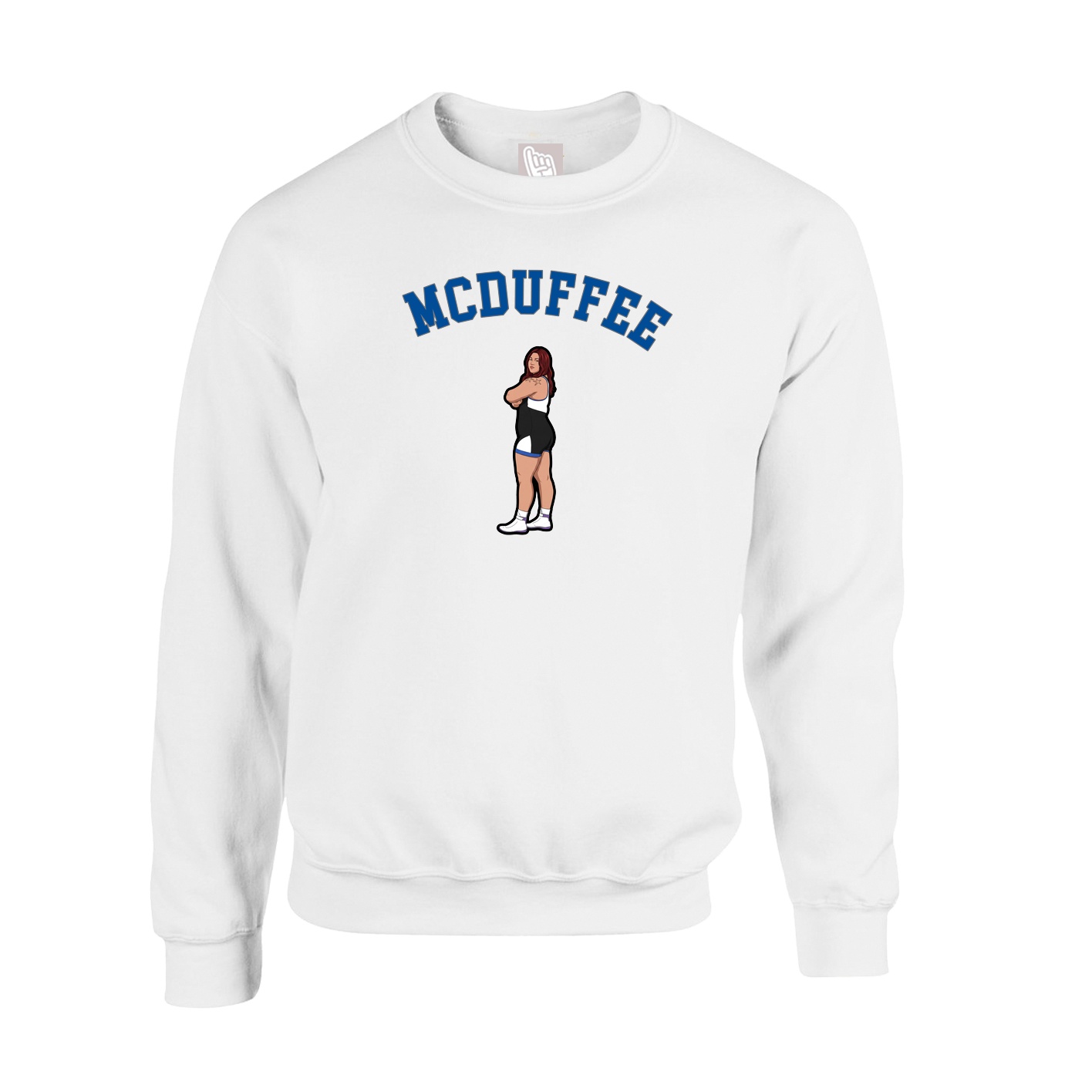 Fleece Crew — Shirsey Arch in White