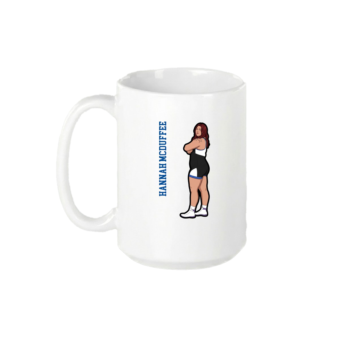 15oz Coffee Mug — Name Vertical in White