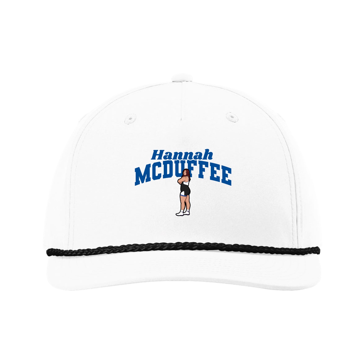 Five-Panel Classic Rope Cap — Signature Arch in White