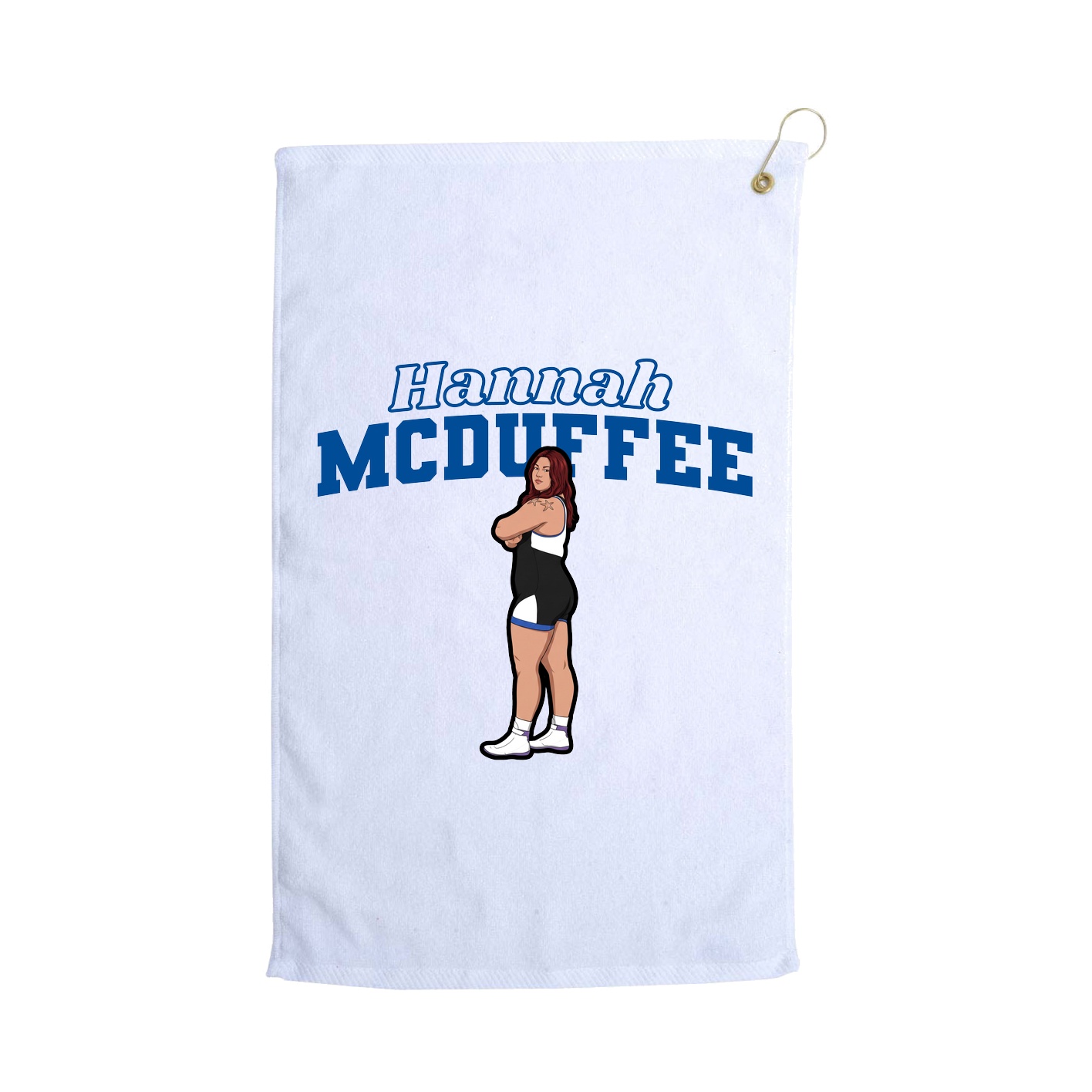Golf Towel — Name Arch in White
