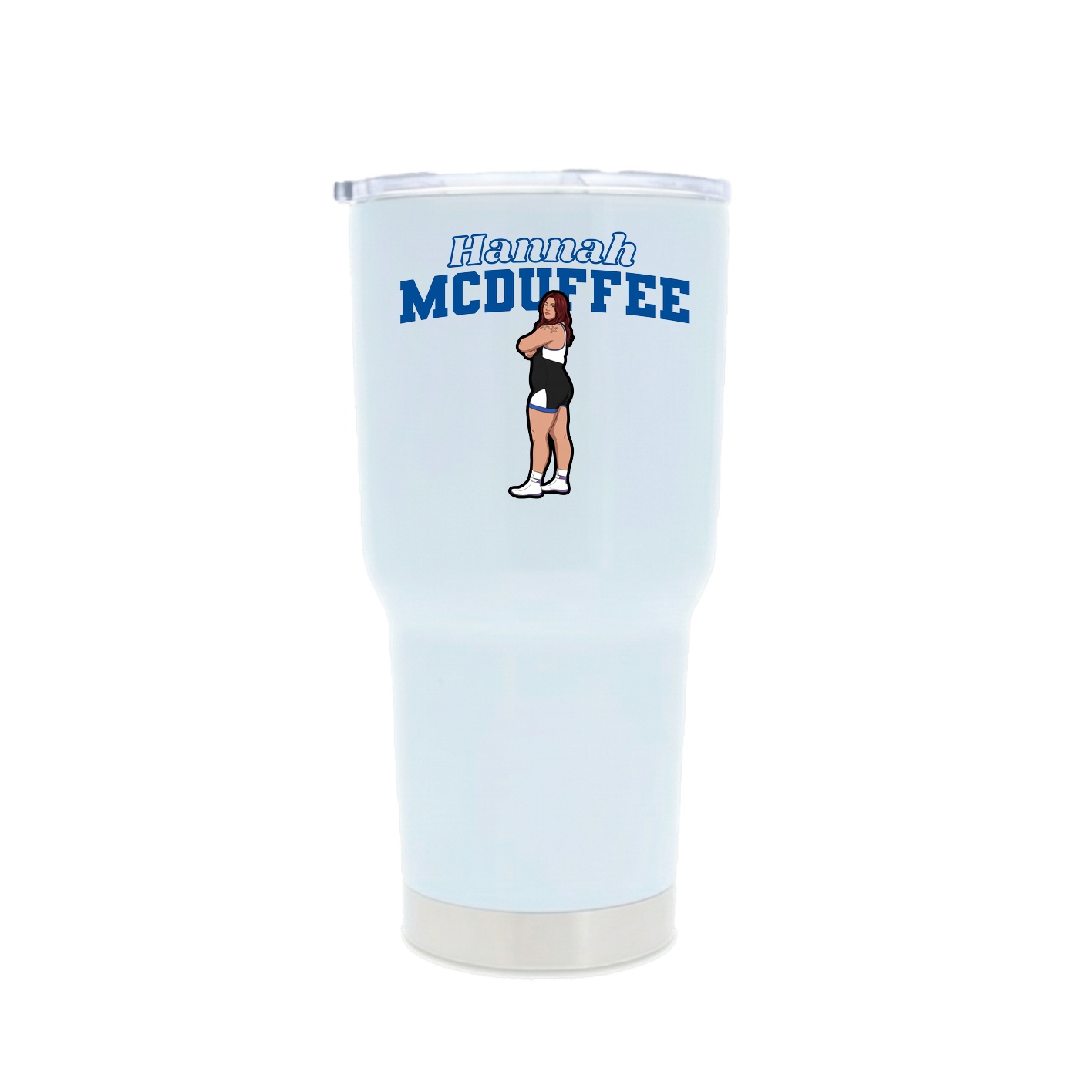 30oz Stainless Steel Tumbler — Name Arch in White