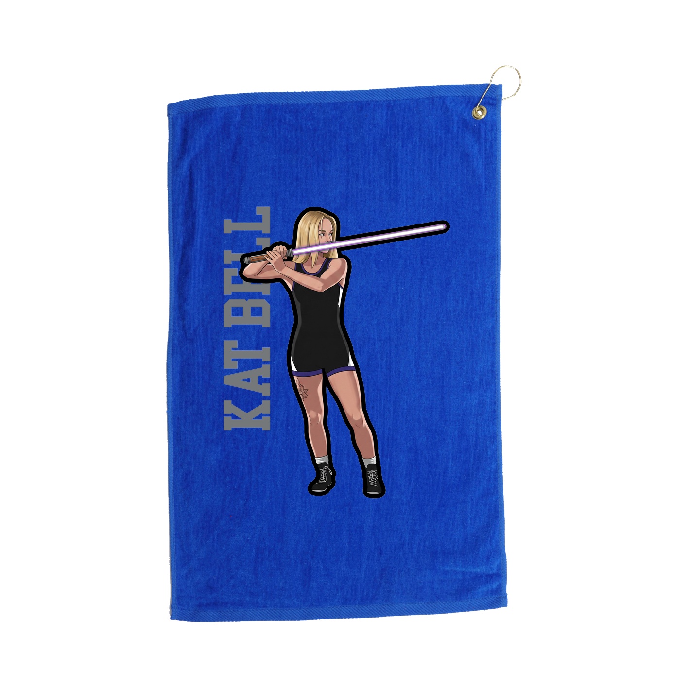 Golf Towel — Name Vertical in Royal