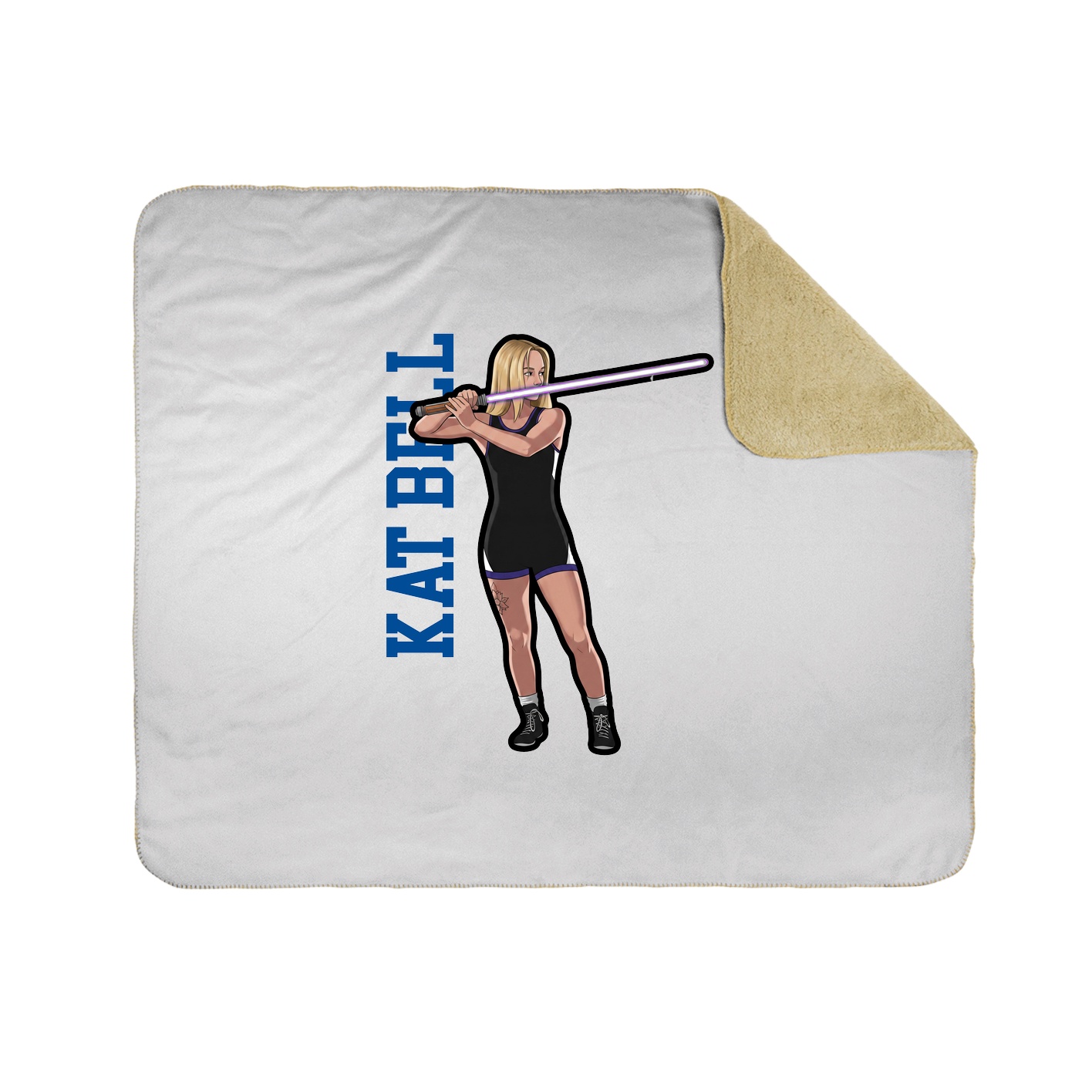 Throw Blanket — Name Vertical in White