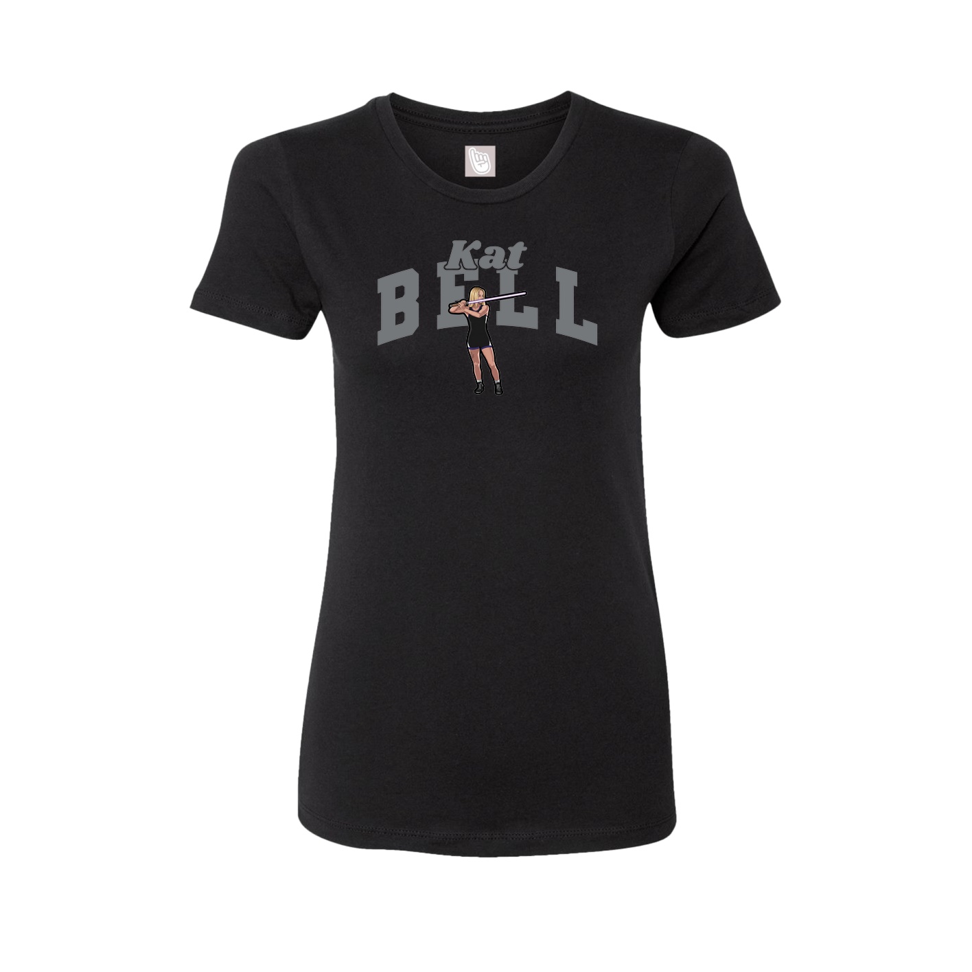 Fitted Women's Tee — Signature Arch in Black