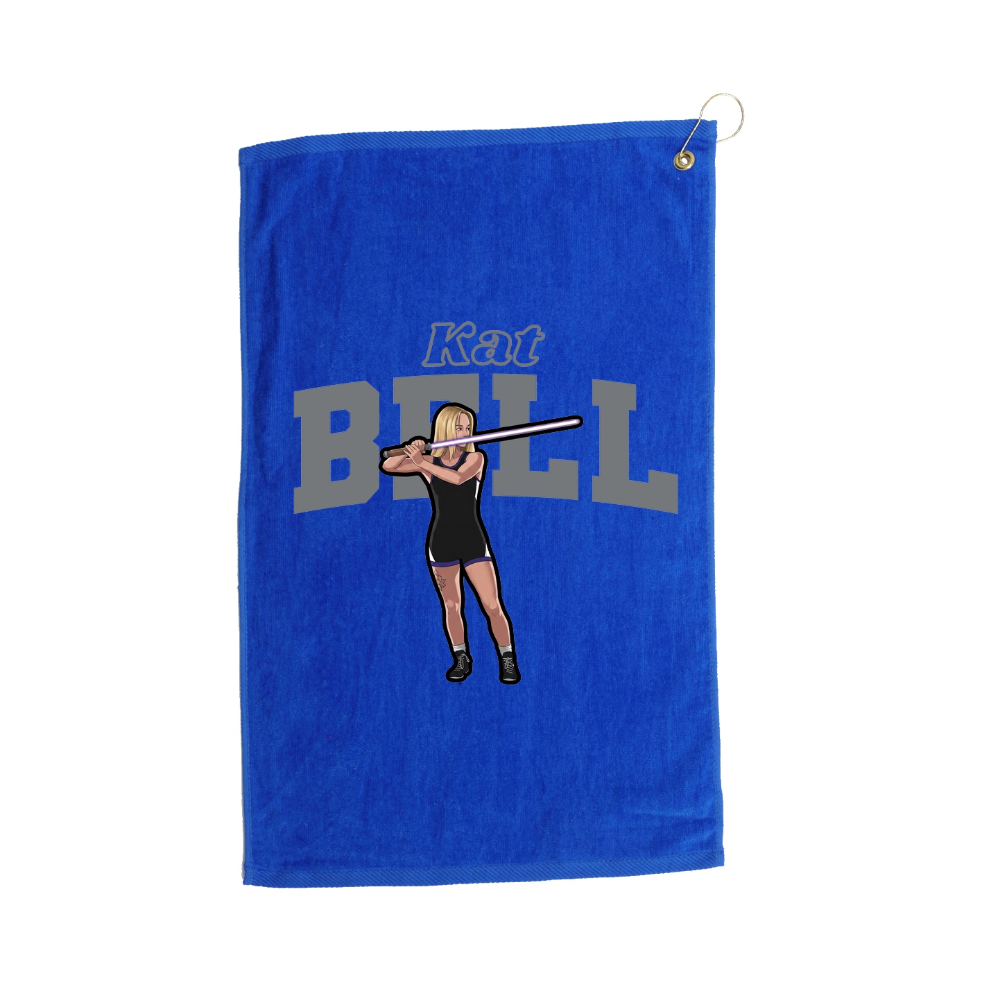 Golf Towel — Name Arch in Royal