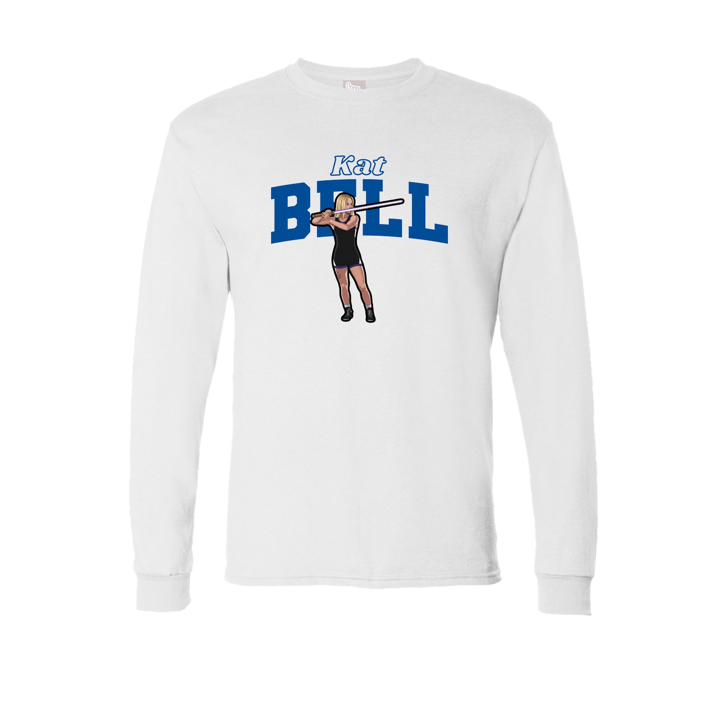 Long Sleeve Tee — Name Arch in White