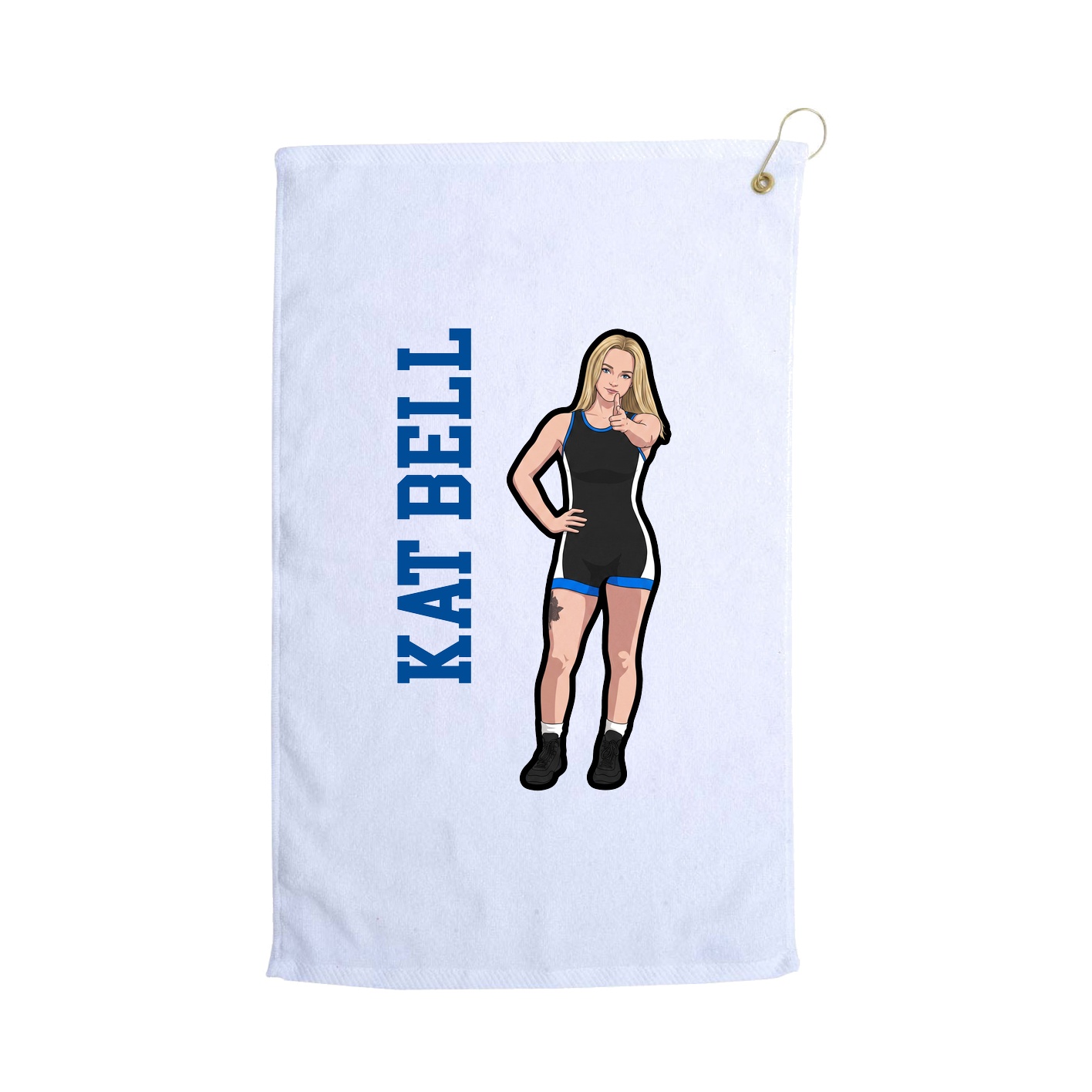 Golf Towel — Name Vertical in White