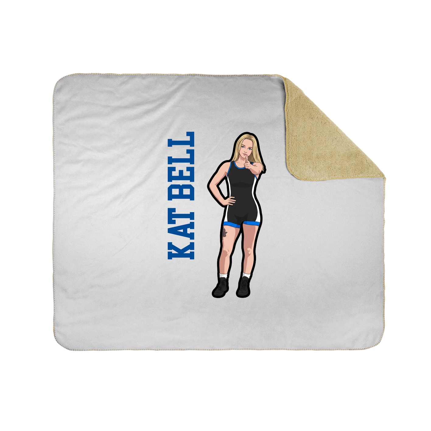 Throw Blanket — Name Vertical in White
