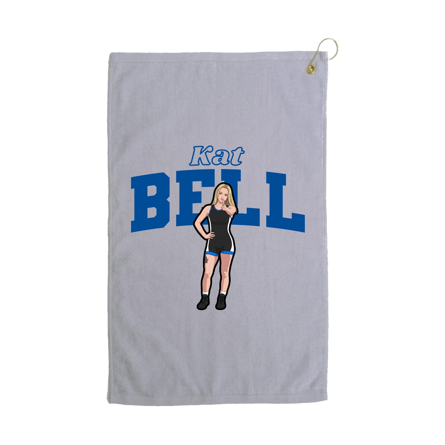 Golf Towel — Name Arch in Grey