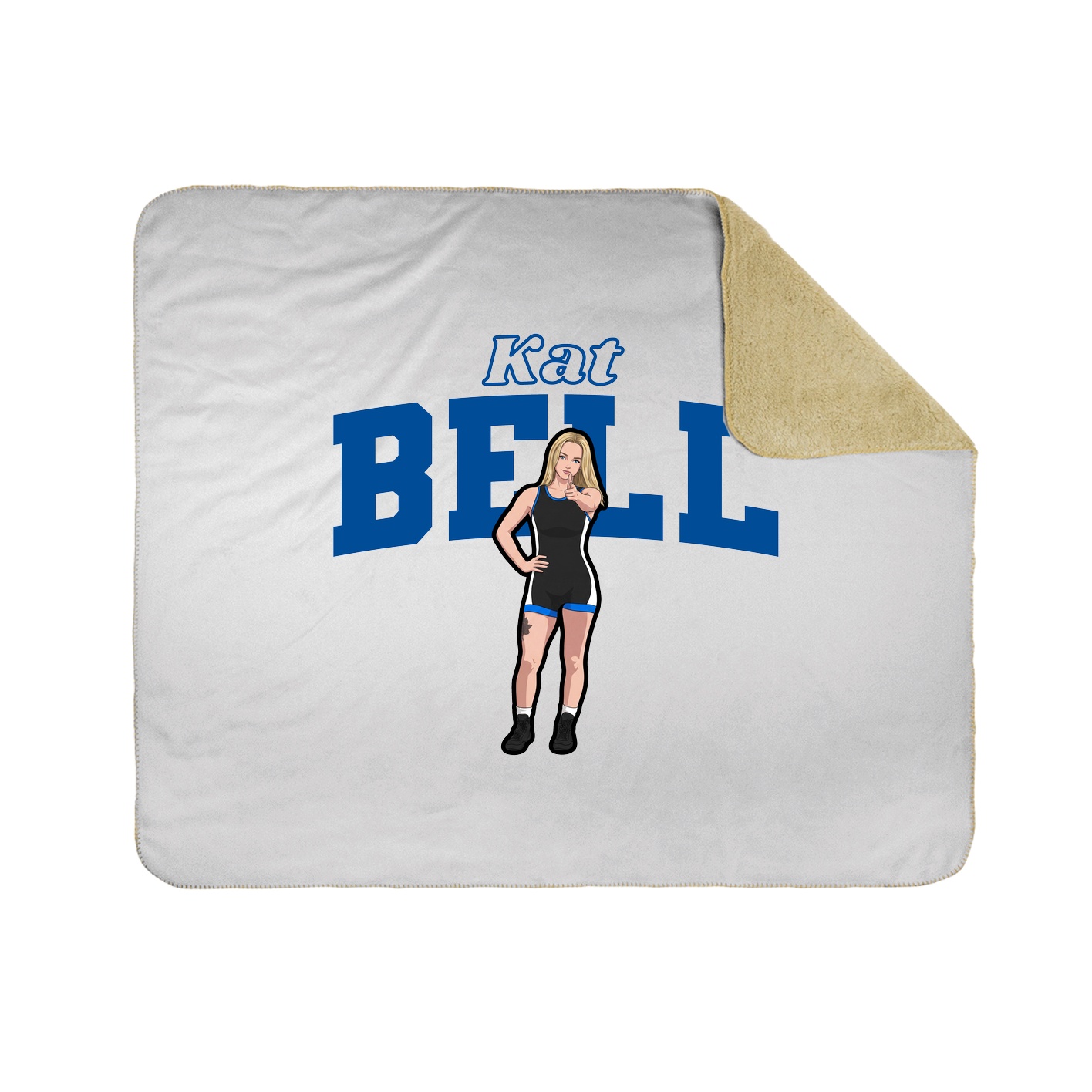 Throw Blanket — Name Arch in White