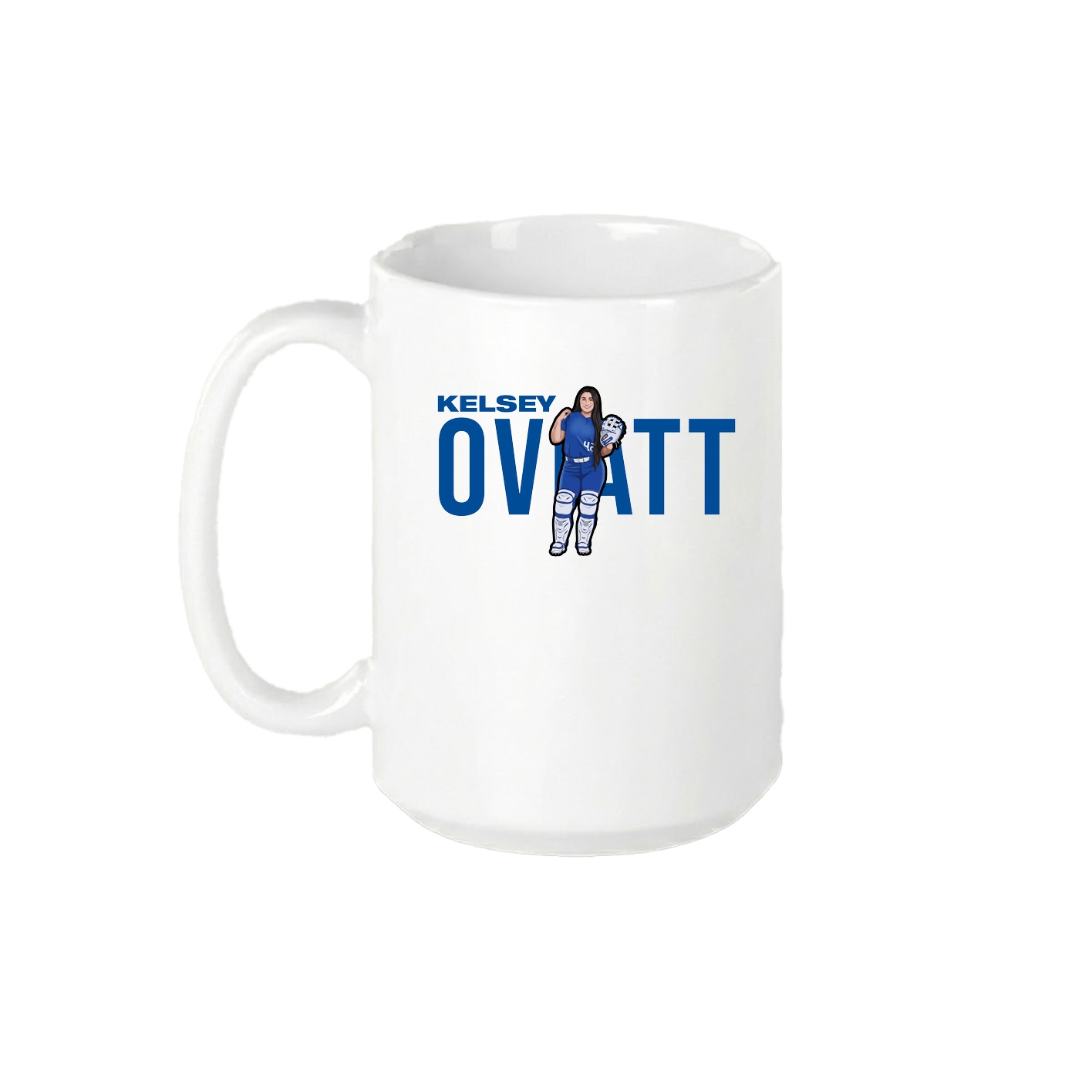 15oz Coffee Mug — Player Name in White