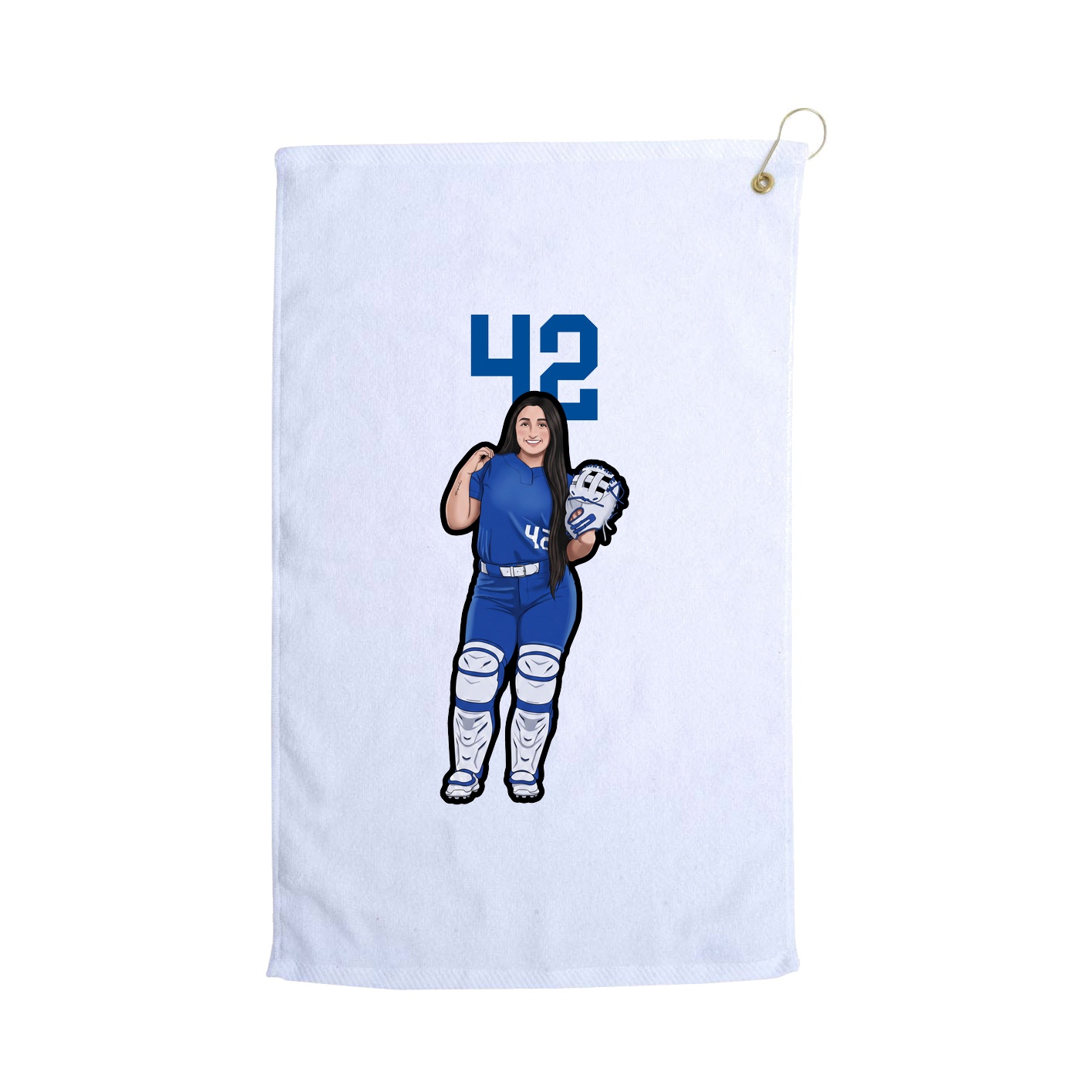 Golf Towel — Number Top in White