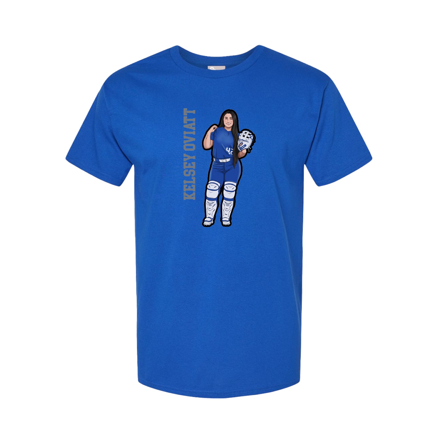 Youth Tee — Name Vertical in Royal