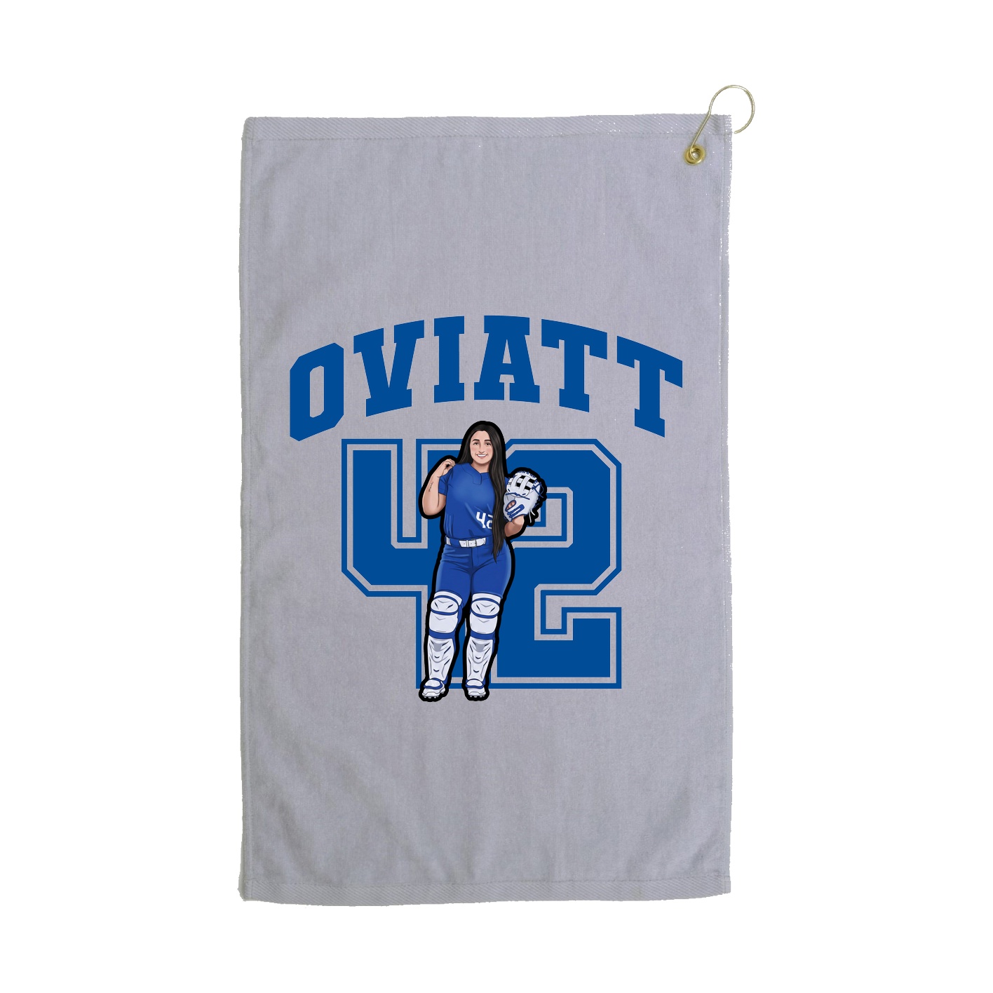 Golf Towel — Number in Grey