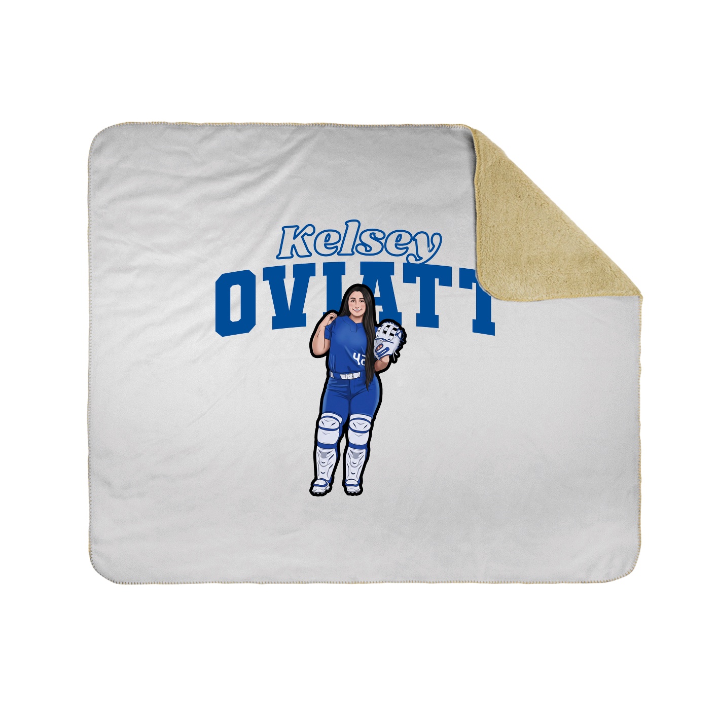 Throw Blanket — Name Arch in White