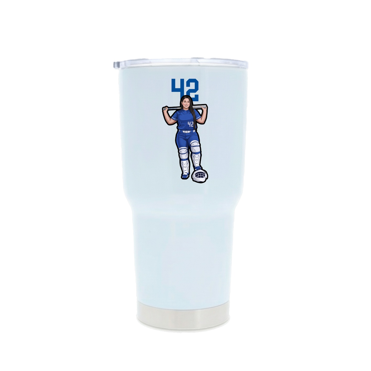 30oz Stainless Steel Tumbler — Number Top in White