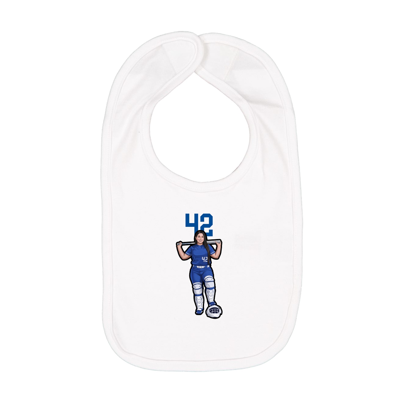 Infant Bib — Number Top in White
