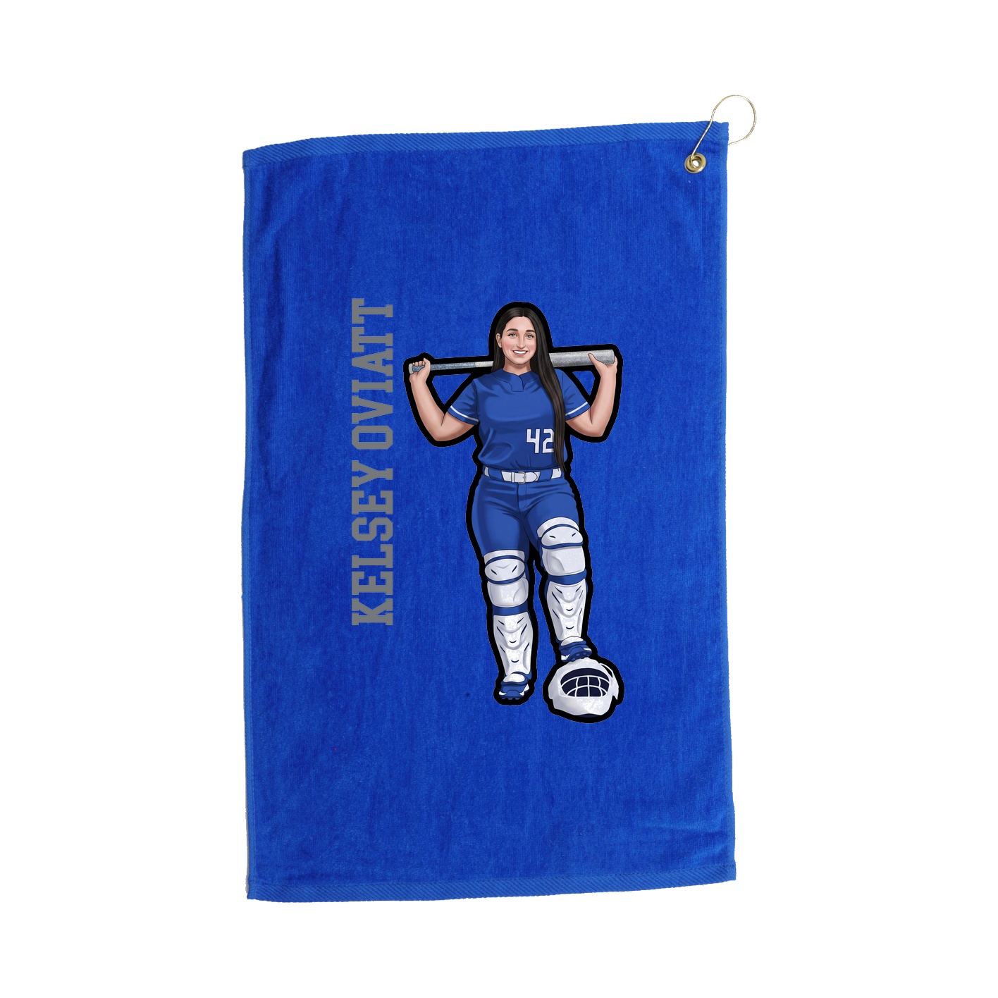 Golf Towel — Name Vertical in Royal