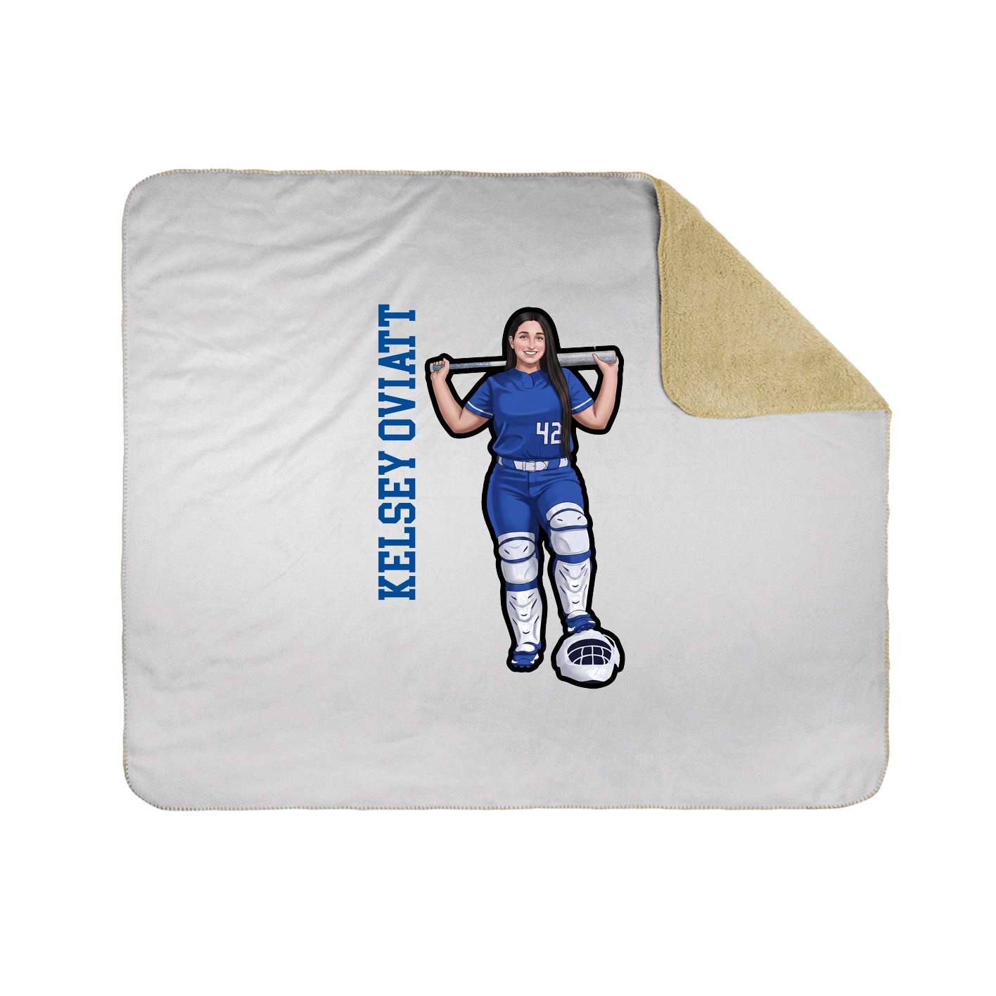 Throw Blanket — Name Vertical in White
