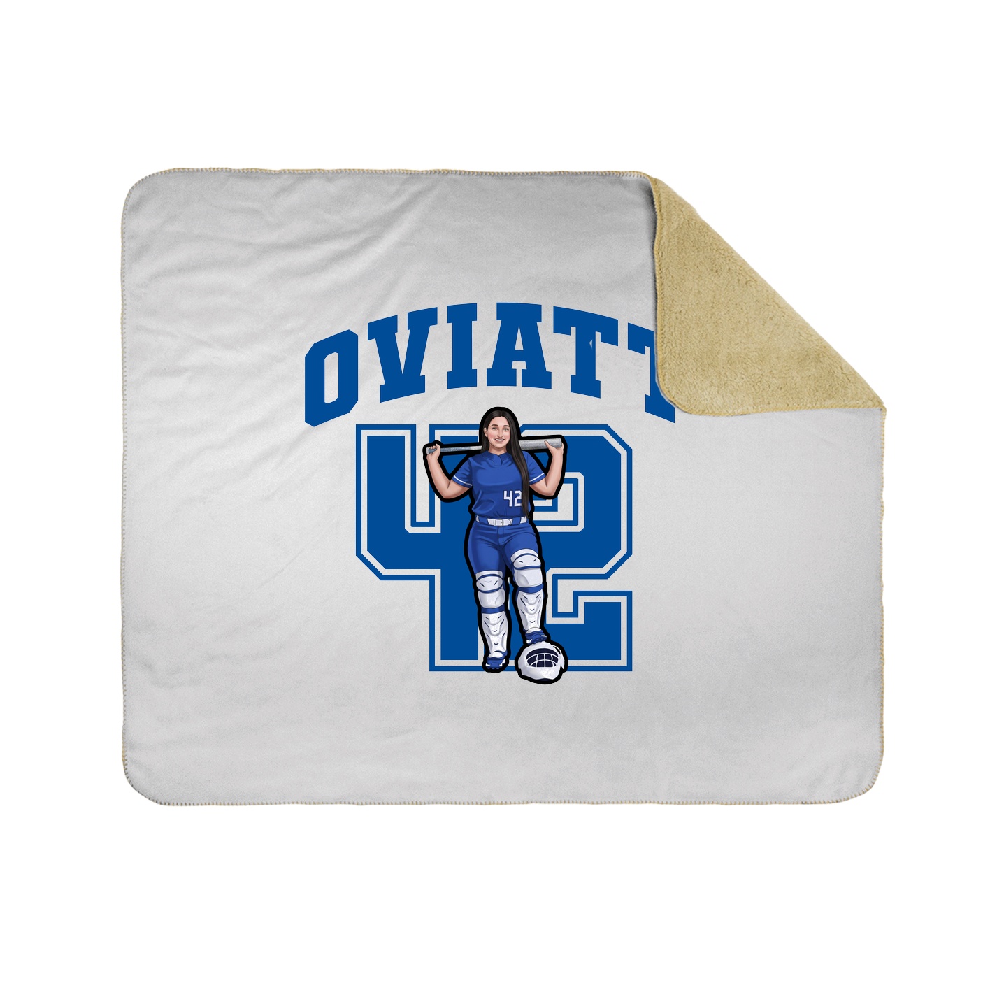Throw Blanket — Number in White