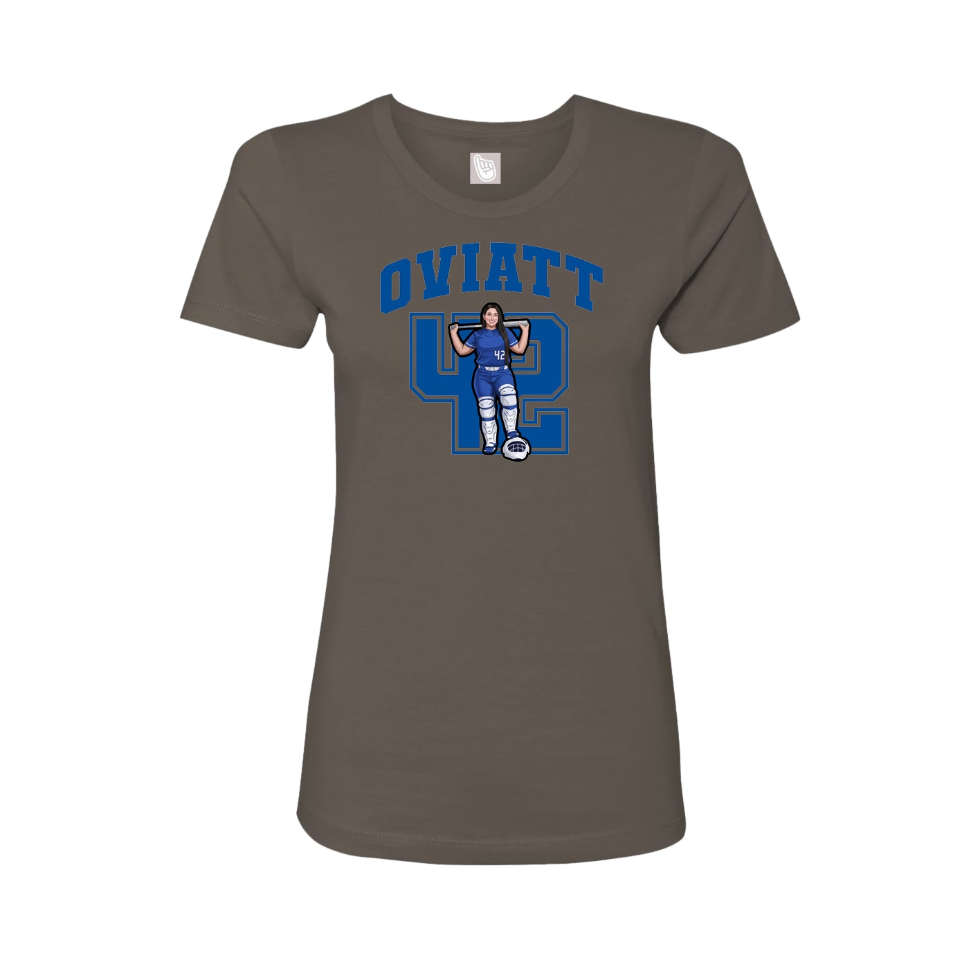 Fitted Women's Tee — Number in Grey