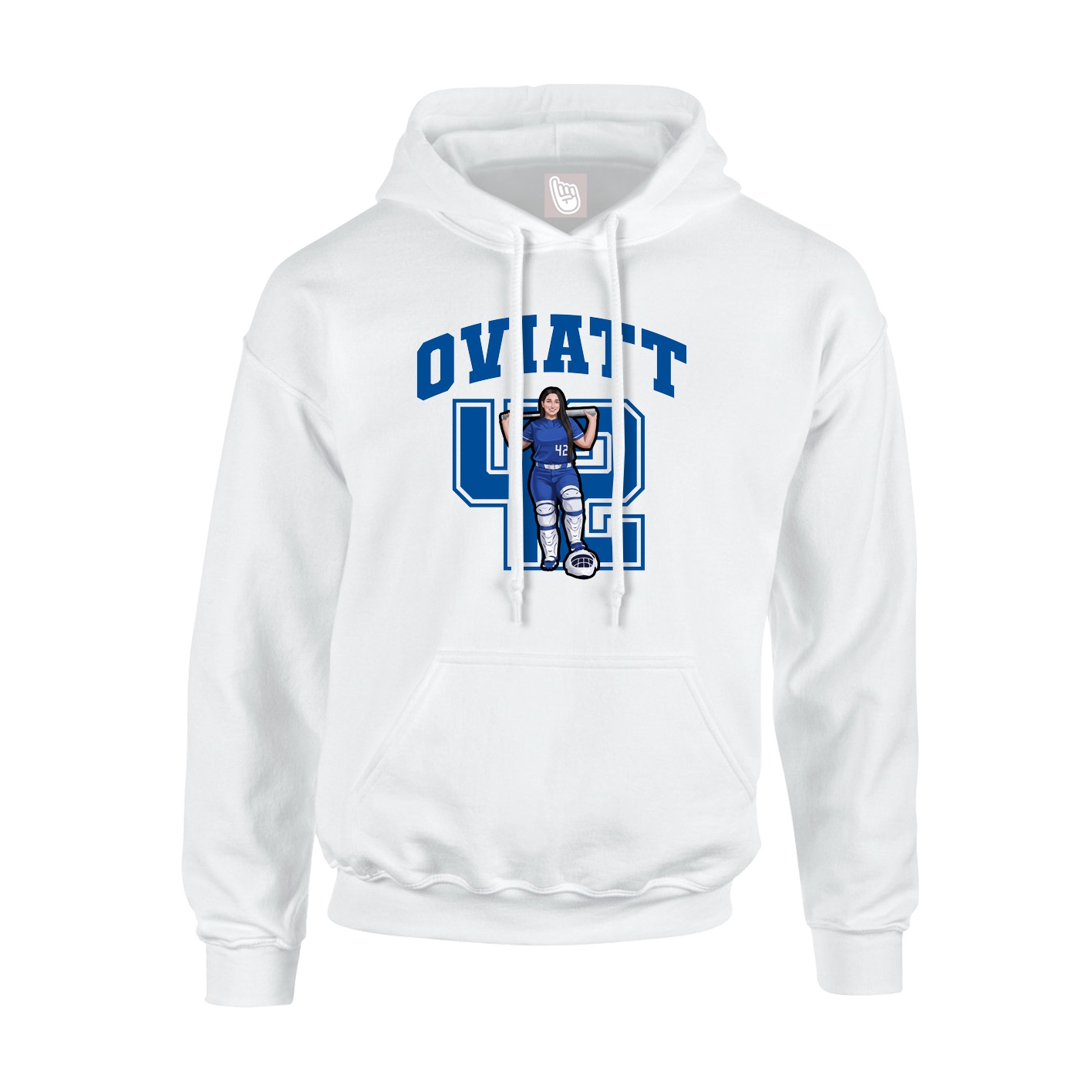 Youth Hoodie — Number in White