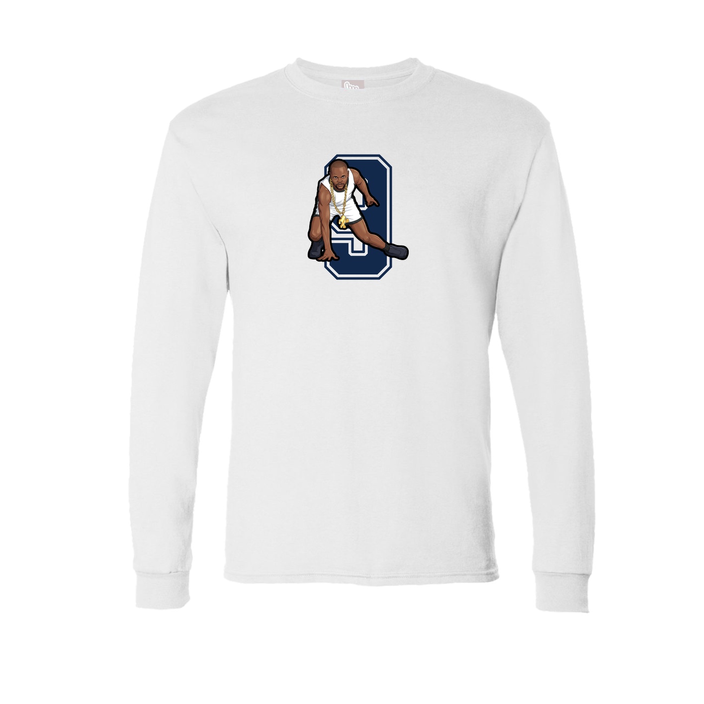 Long Sleeve Tee — Number in White