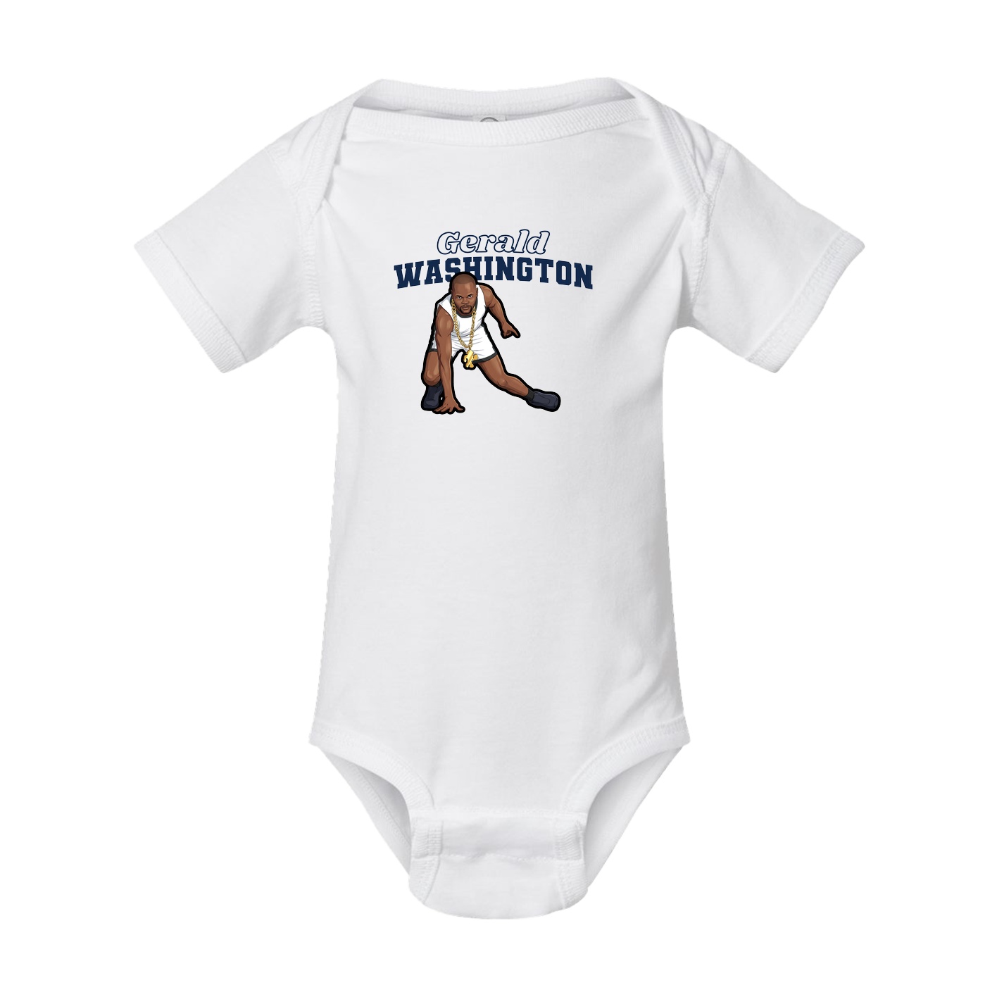 Baby Onesie — Name Arch in White